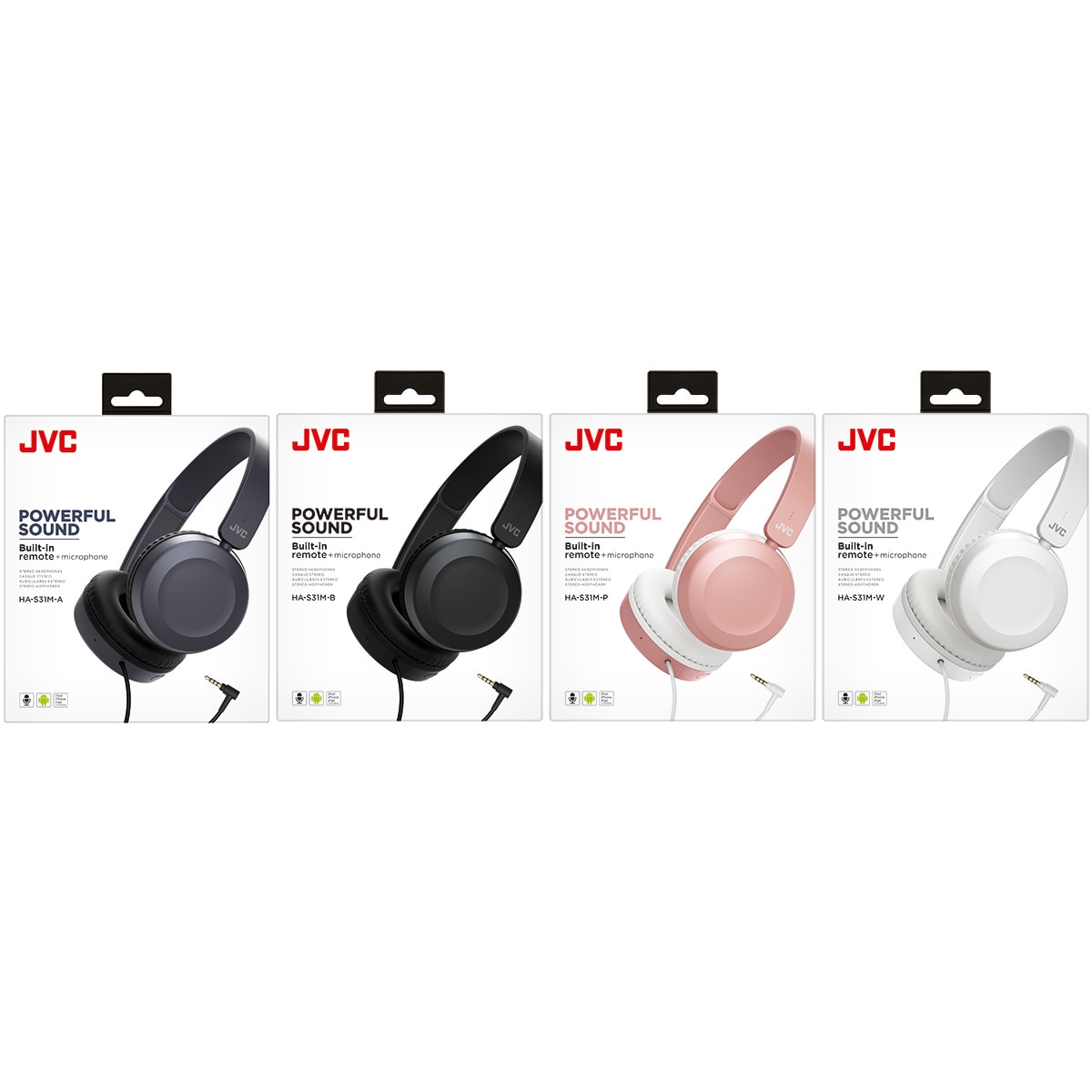 Auriculares de diadema JVC HA-S31M-A-E Azul con controlador y micrófono Azul-6