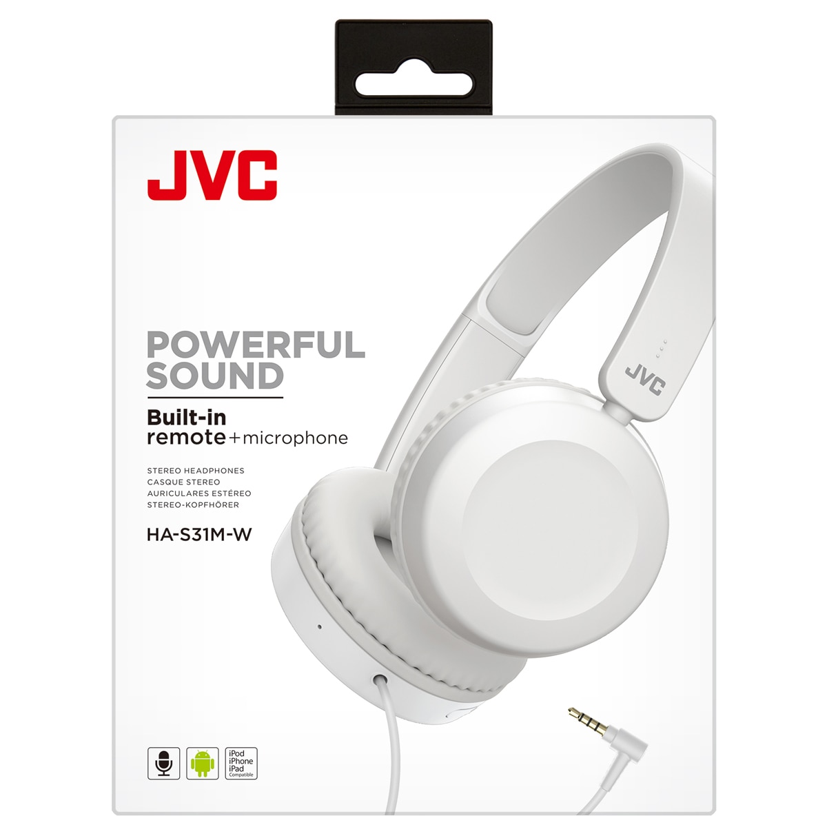 Auriculares de diadema JVC HA-S31M-W-E Blanco con controlador y micrófono Blanco-6