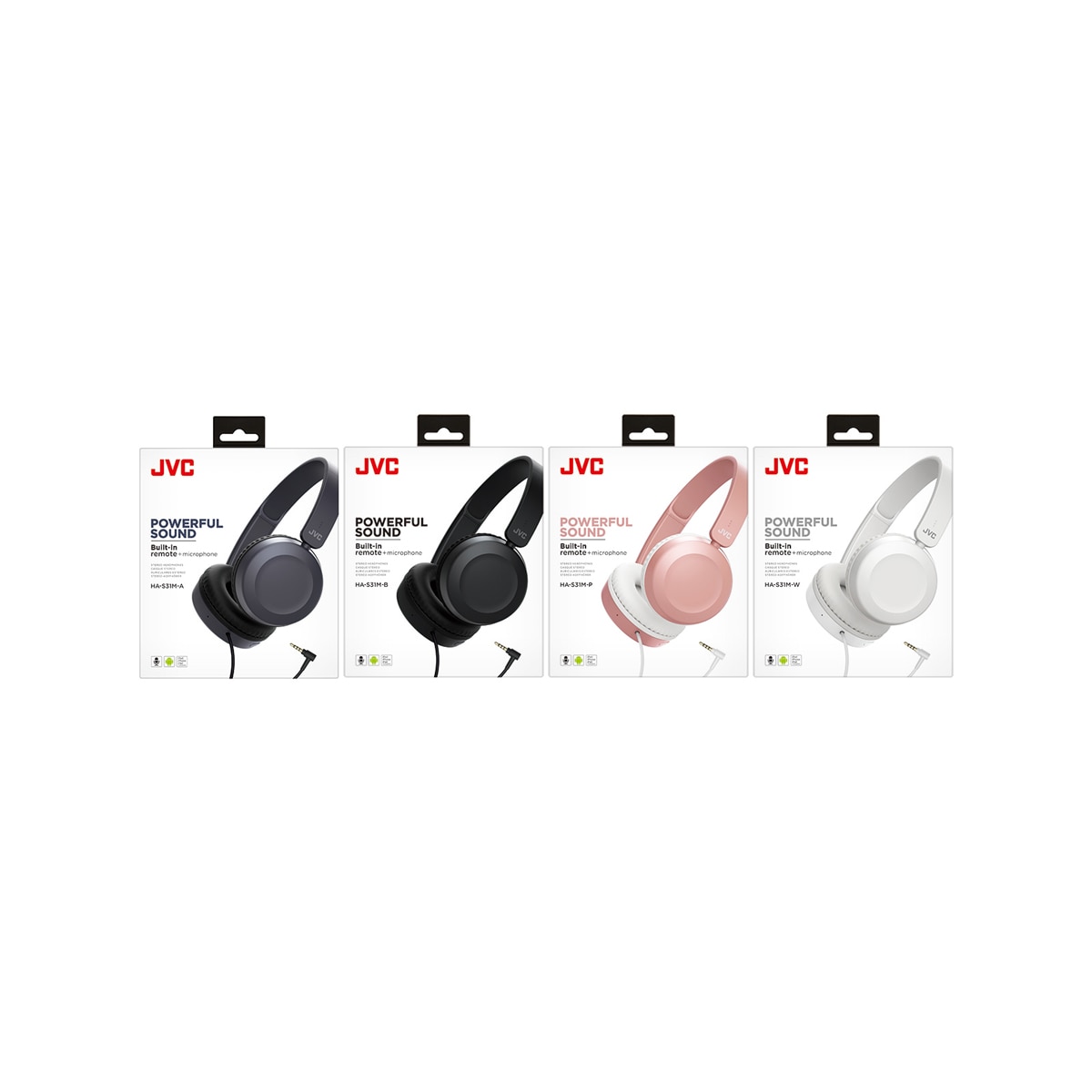 Auriculares de diadema JVC HA-S31M-B-E Negro con controlador y micrófono Negro-7