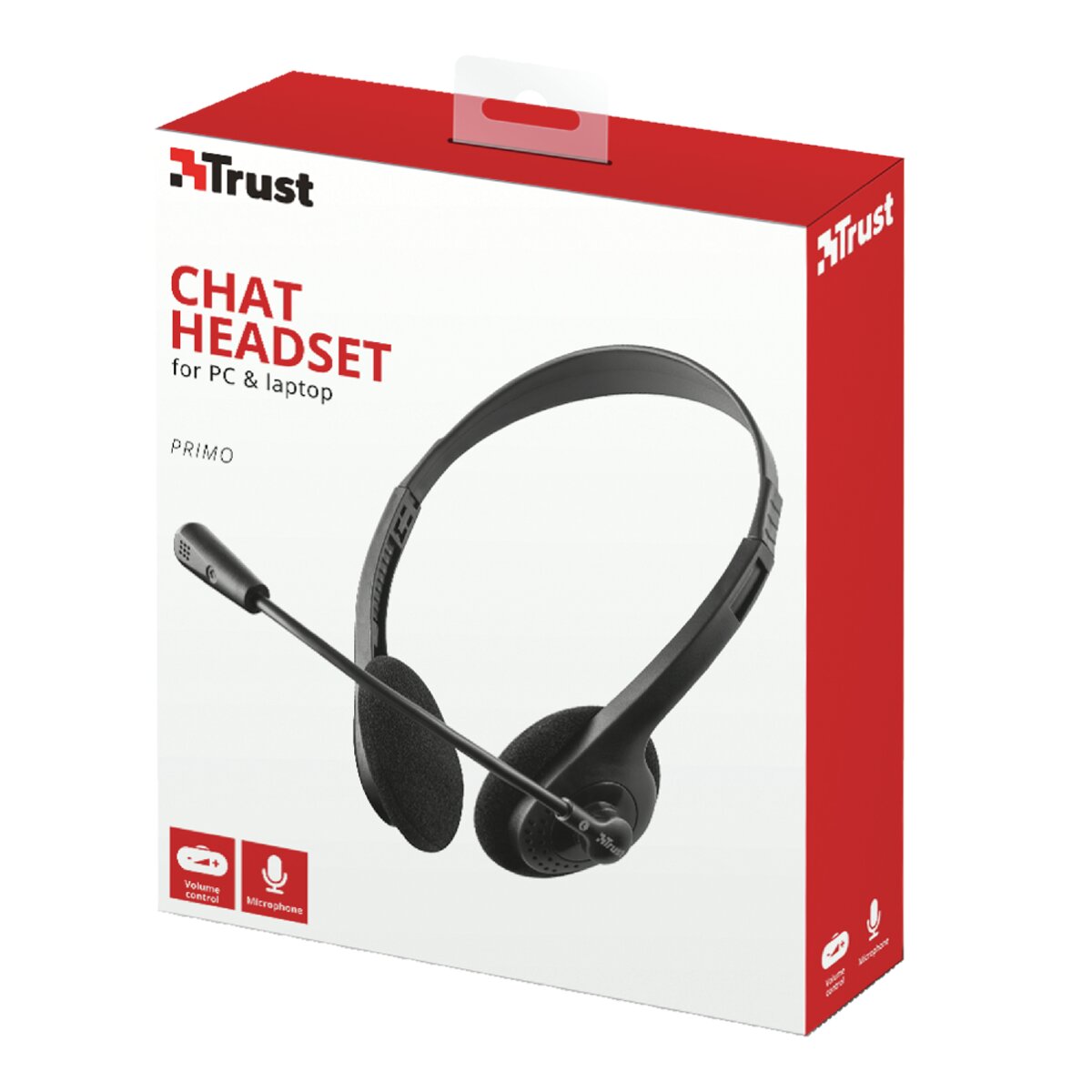 Auriculares diadema PRIMO Trust 21665 con micrófono Negro-7