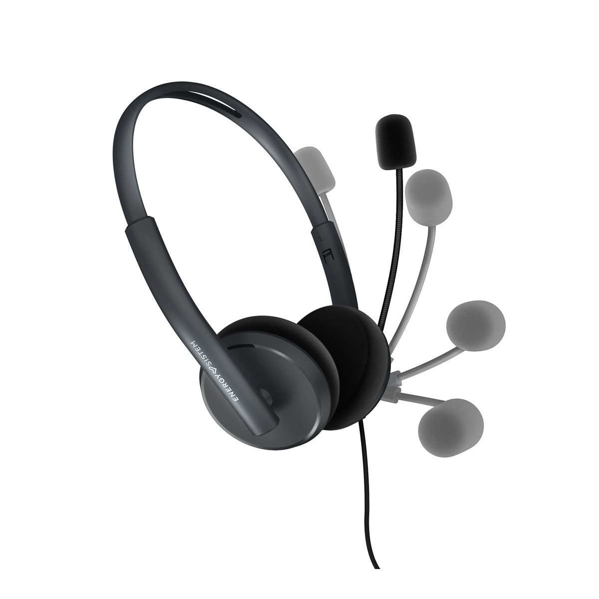 Auriculares de diadema Energy Sistem Headset Office 2 Anthracite con micrófono Negro-2