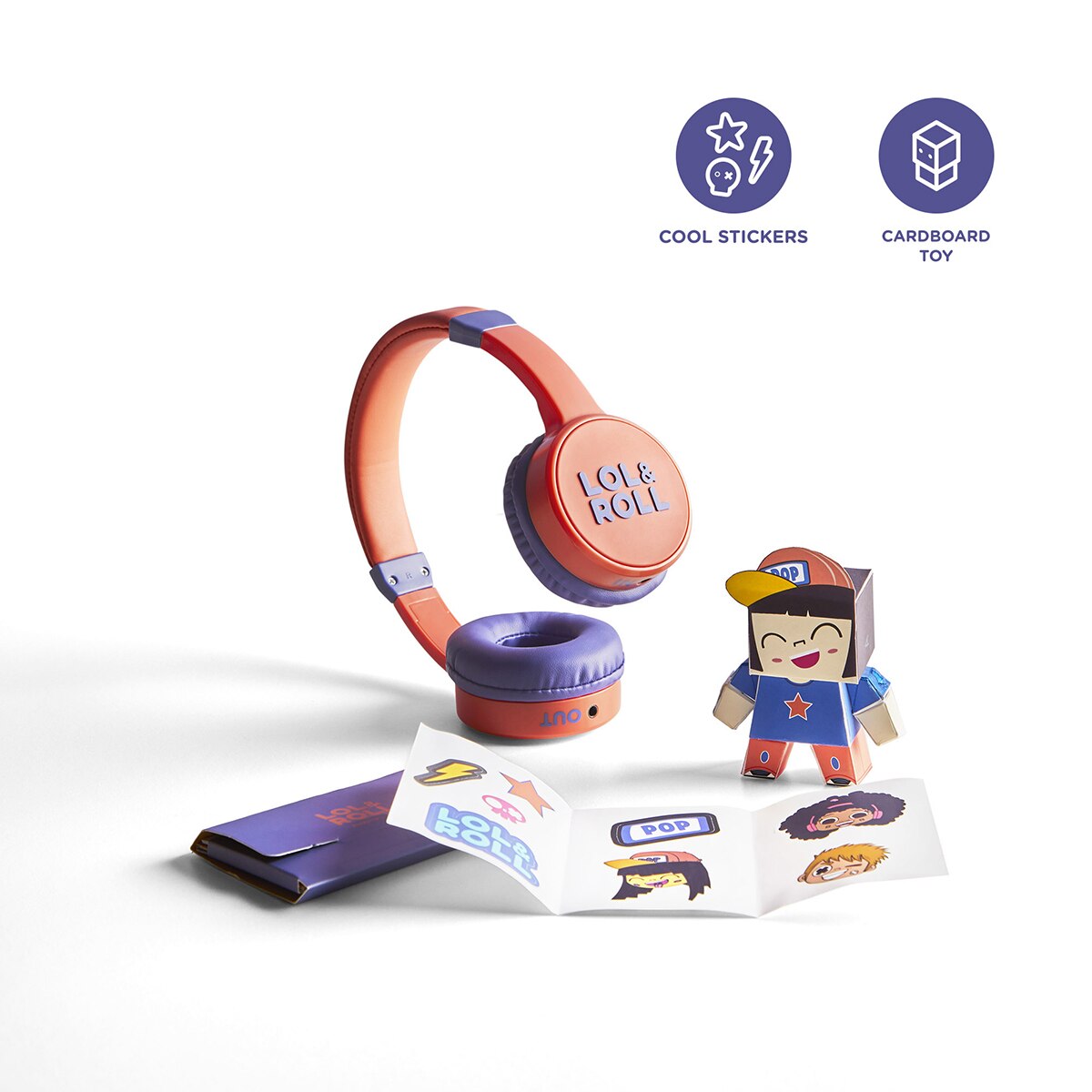 Auriculares de diadema Energy Sistem Pop Kids con micrófono Naranja / Morado-6