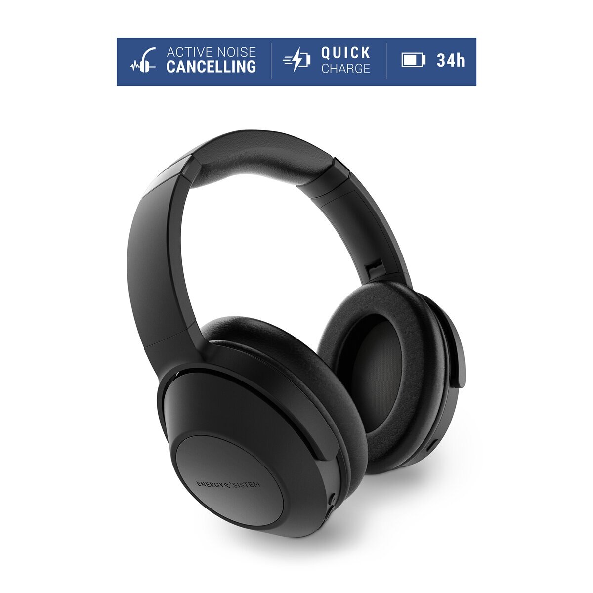 Auriculares de diadema Energy Sistem Headphones BT Travel 6 ANC Negro Negro-8