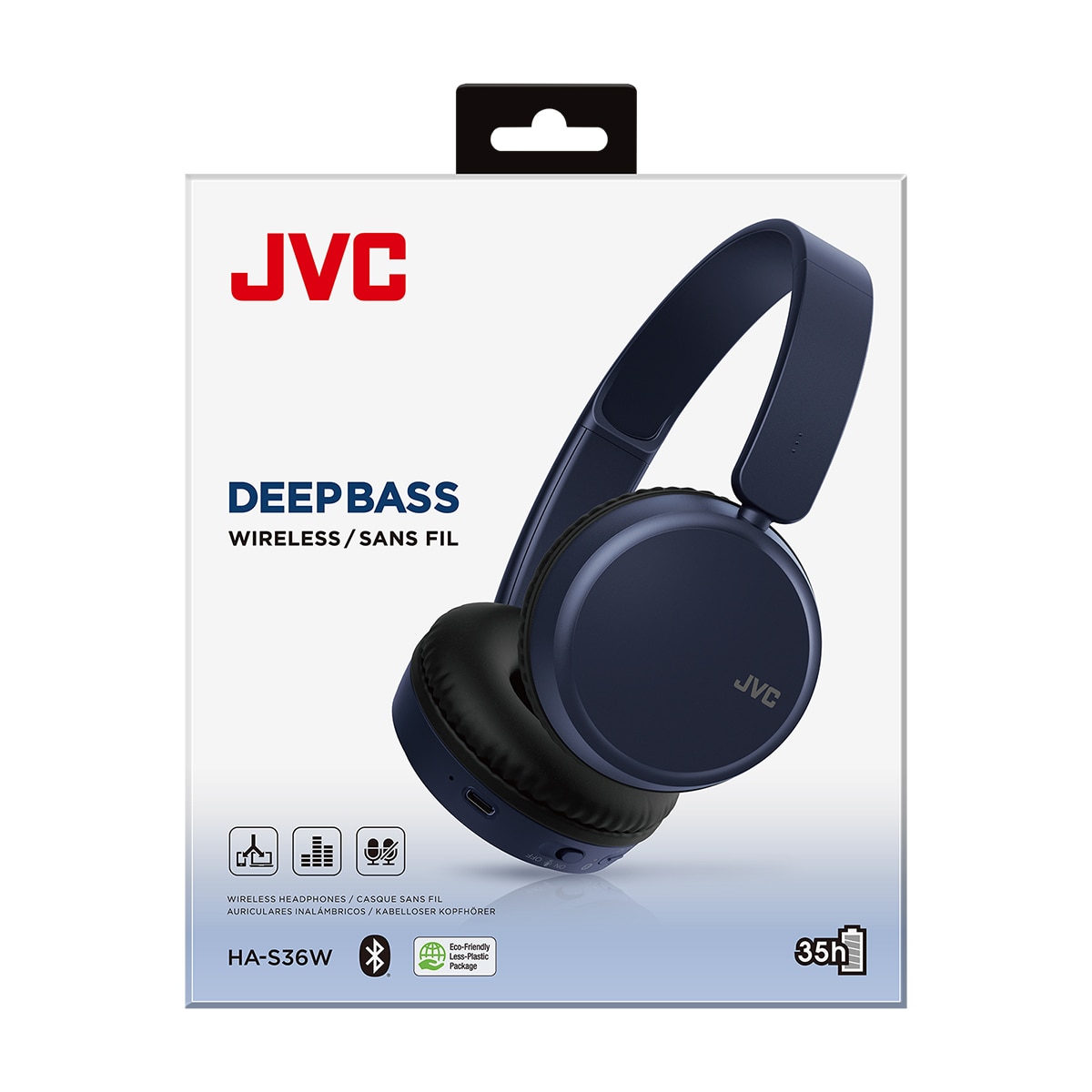 Auriculares de diadema JVC Deepbass HA-S36W-A Bluetooth Azul-6
