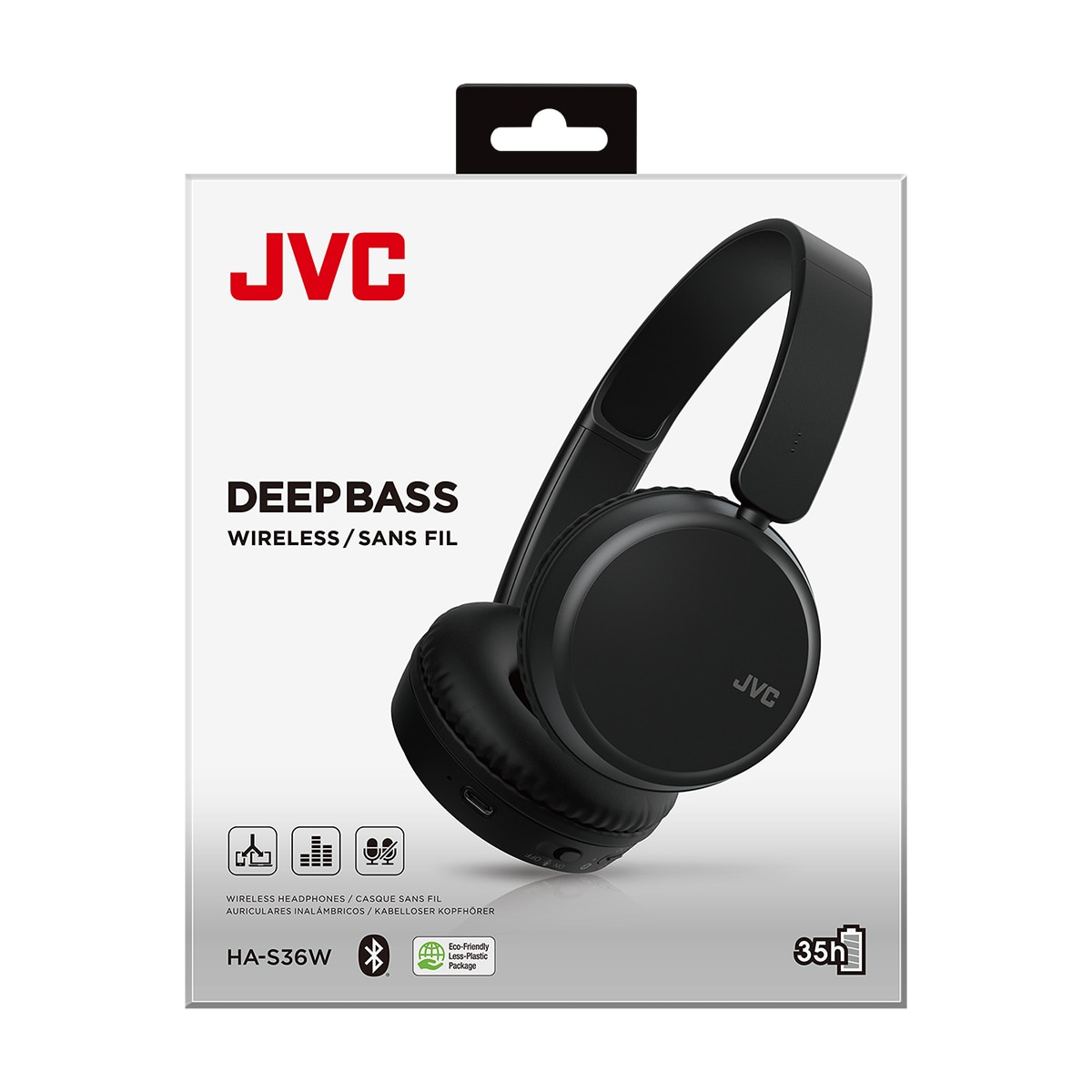 Auriculares de diadema JVC Deepbass HA-S36W-A Bluetooth negros Negro-5