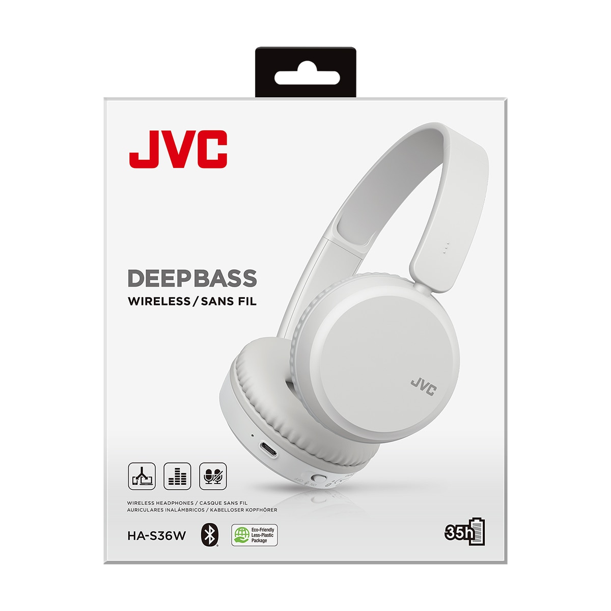 Imagen 6 de Auriculares de diadema JVC Deepbass HA-S36W-A Bluetooth - Blanco Blanco