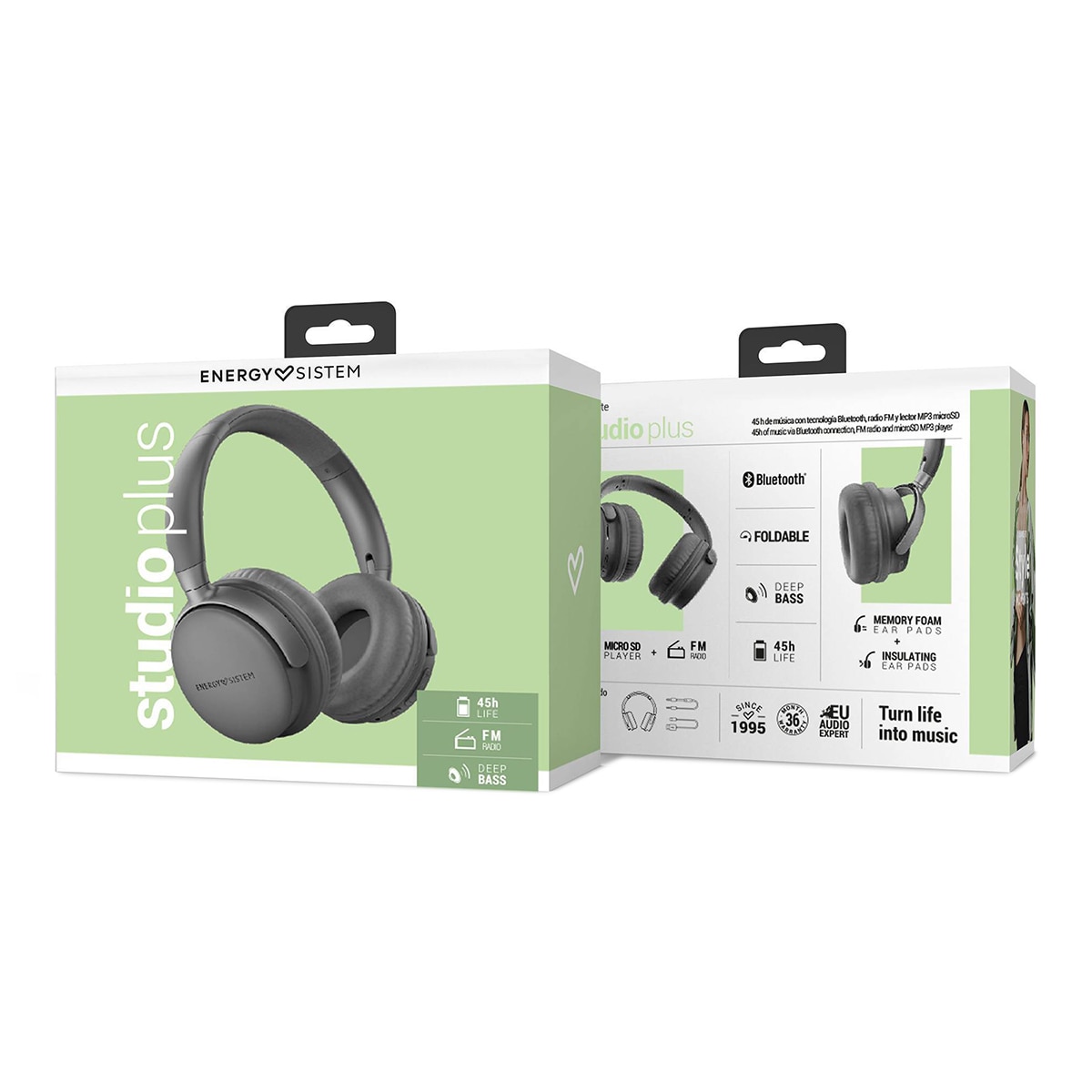 Auriculares de diadema Energy Sistem Studio Plus Bluetooth Grafito Grafito-9