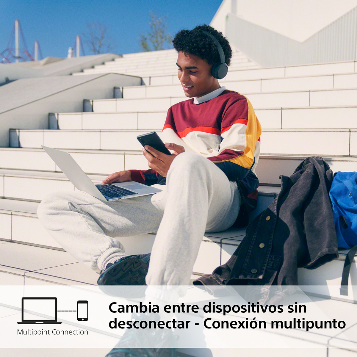 Sony WH-CH520 Auriculares inalámbricos de diadema, hasta 50h batería, ecualizador, iOS, Android y PC - Negro Negro-11
