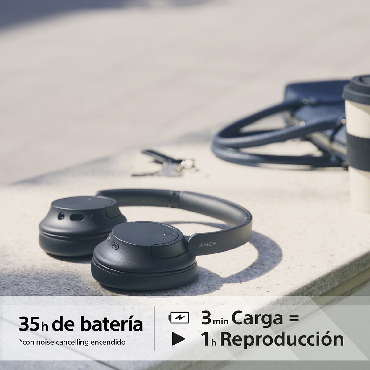 Sony WH CH720N Auriculares de diadema inalámbricos, Cancelación de ruido, hasta 50h. de batería, iOS, Android y PC - Negro Negro-8