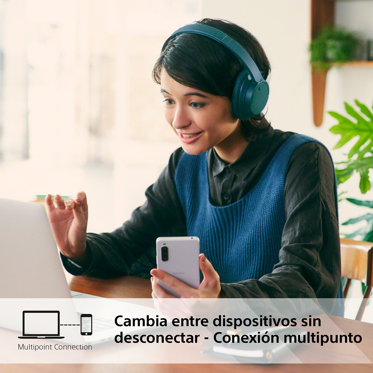 Sony WH CH720N Auriculares de diadema inalámbricos, Cancelación de ruido, hasta 50h. de batería, iOS, Android y PC - Azul Azul-11