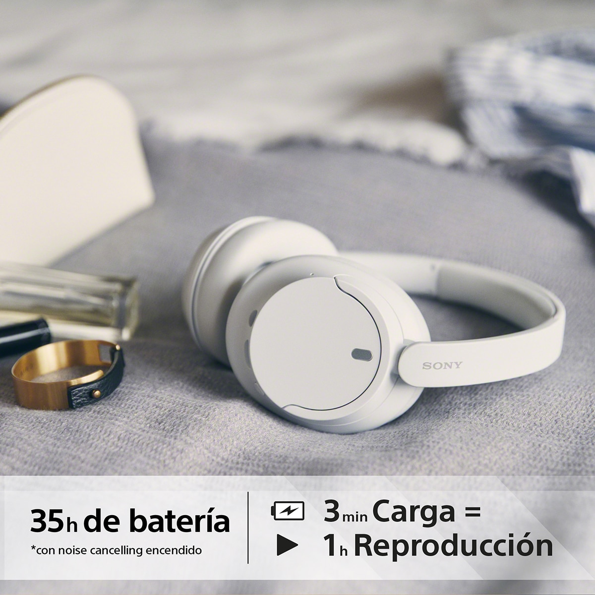 Sony WH CH720N Auriculares de diadema inalámbricos, Cancelación de ruido, hasta 50h. de batería, iOS, Android y PC Blanco-8