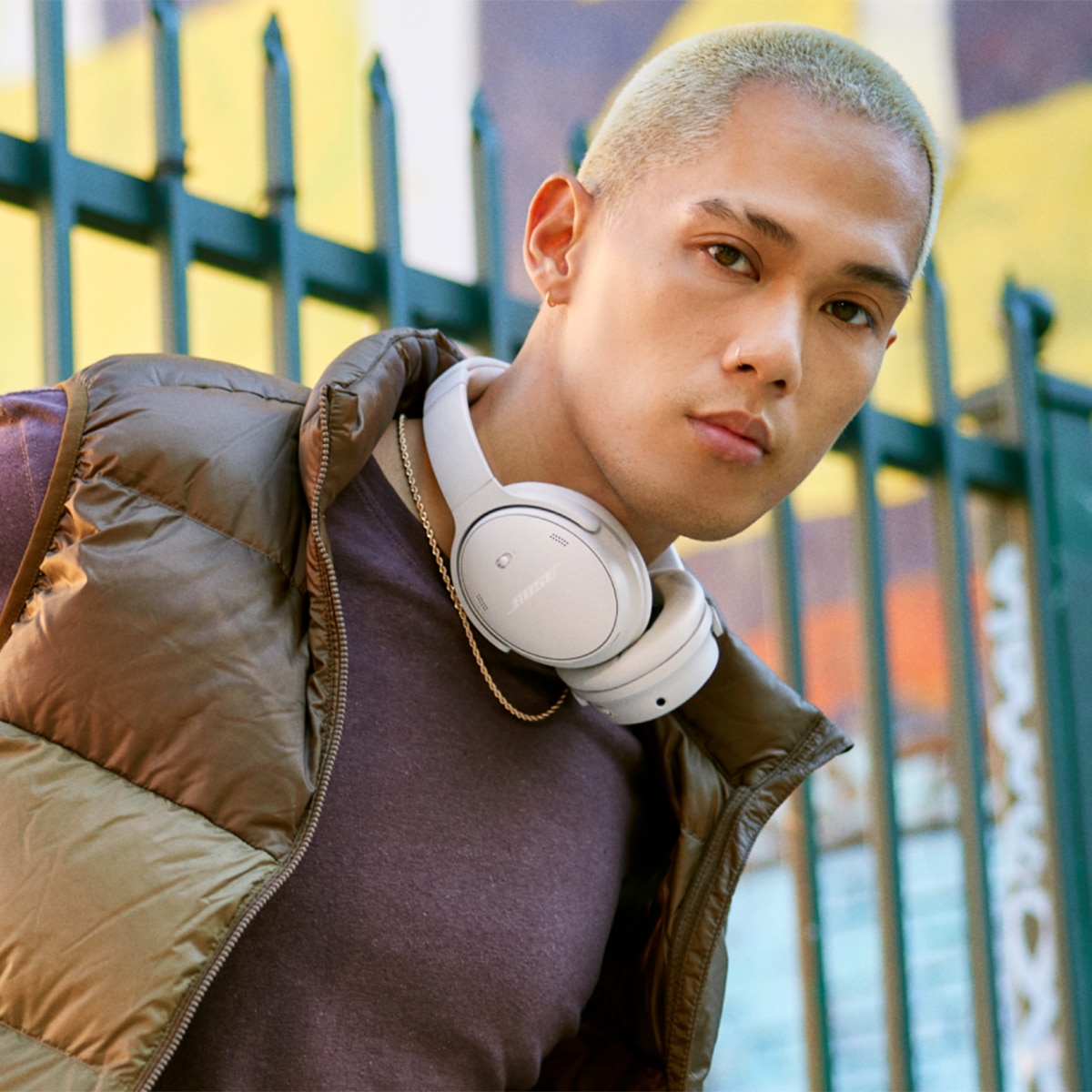 Auriculares de diadema Bose QuietComfort Headphones, ANC y Bluetooth - Lila Blanco-6