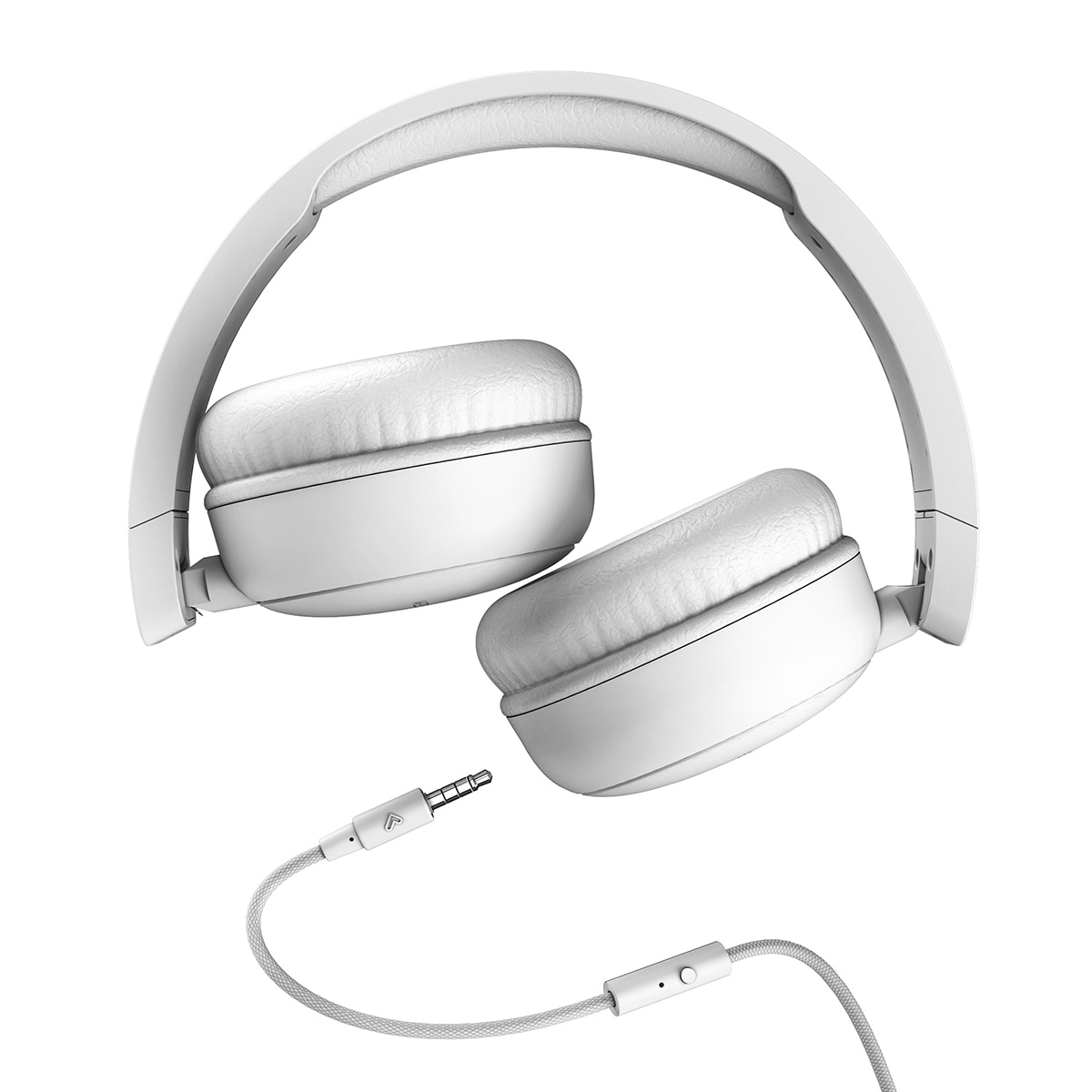 Auriculares diadema Energy Sistem FunVibe blanco 100% plástico reciclado, cable extraíble, micrófono integrado y compatible con Voice Assistant Blanco / Gris-2