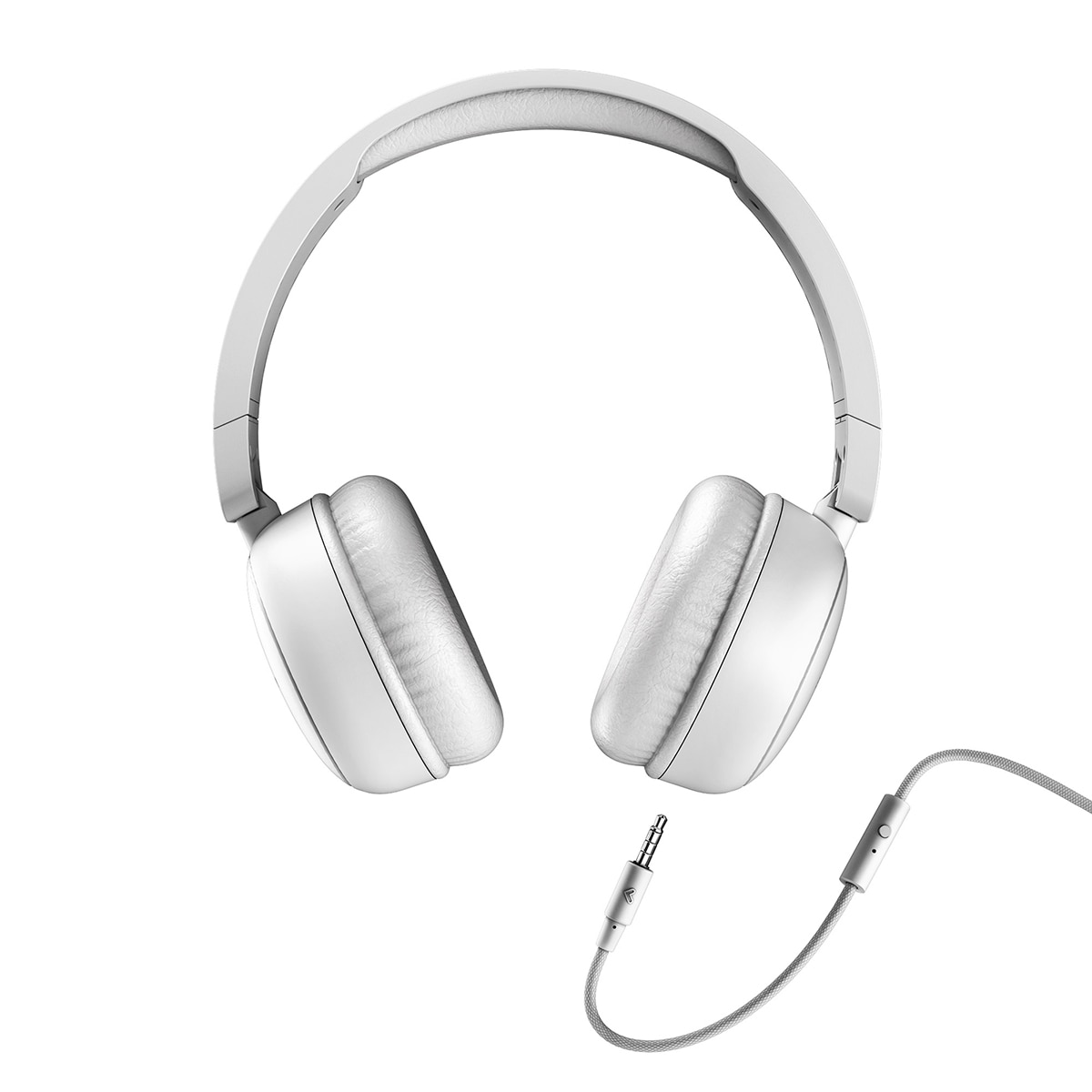 Auriculares diadema Energy Sistem FunVibe blanco 100% plástico reciclado, cable extraíble, micrófono integrado y compatible con Voice Assistant Blanco / Gris-3