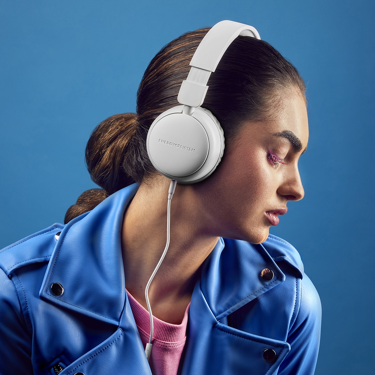 Auriculares diadema Energy Sistem FunVibe blanco 100% plástico reciclado, cable extraíble, micrófono integrado y compatible con Voice Assistant Blanco / Gris-8