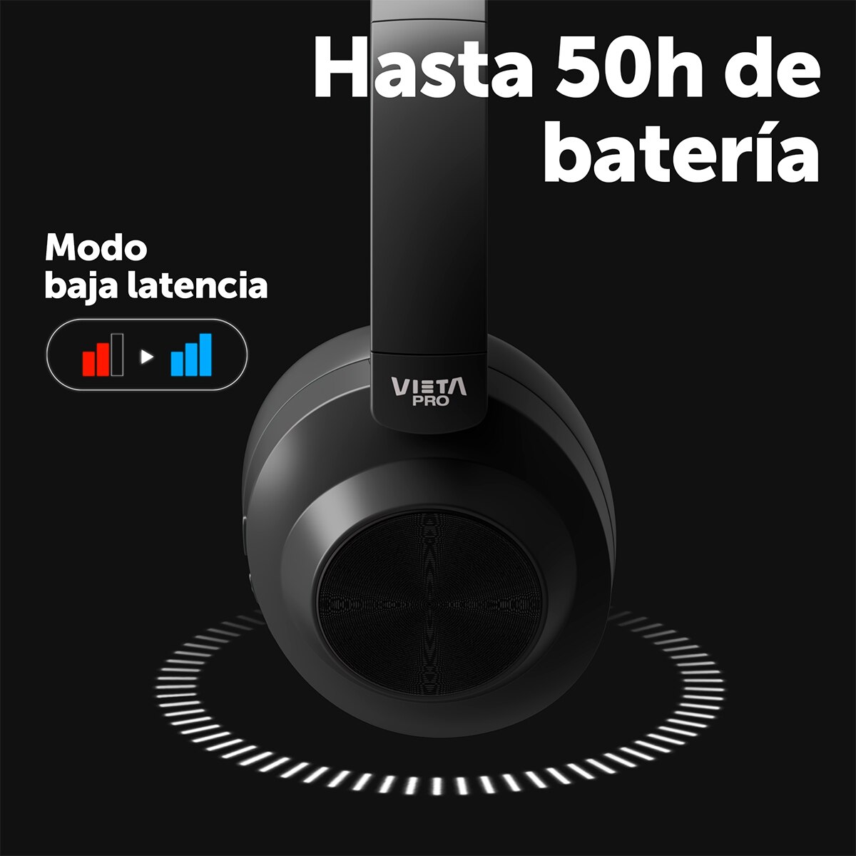 Auriculares de diadema Vieta Pro Way 4 negro Bluetooth 5.4 Negro-4