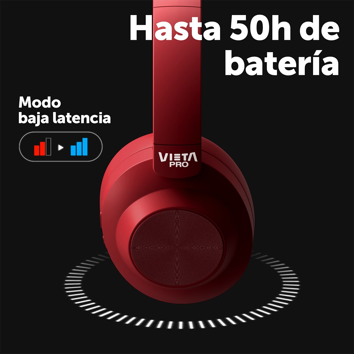 Auriculares de diadema Vieta Pro Way 4 rojo Bluetooth 5.4 Rojo-3