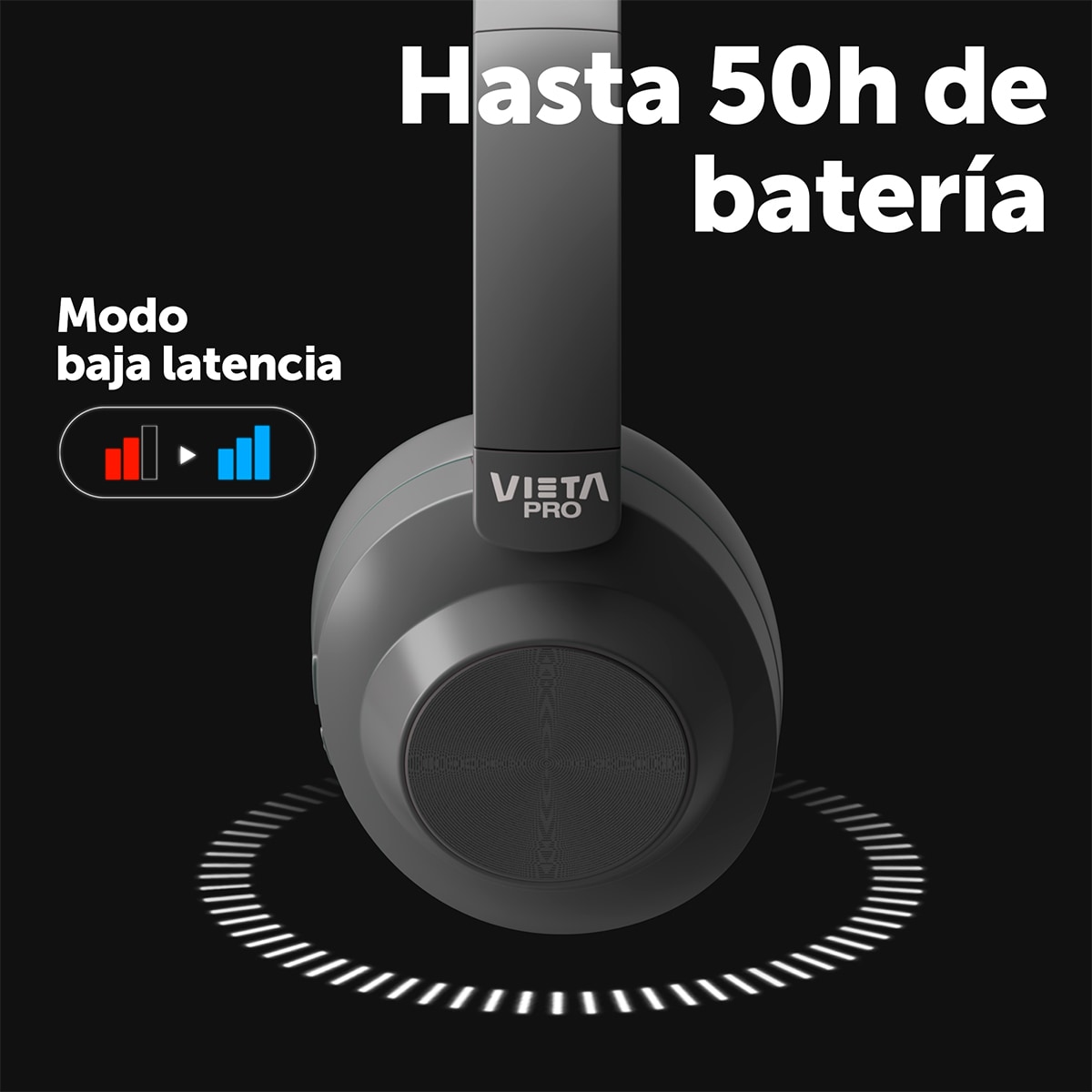 Auriculares de diadema Vieta Pro Way 4 gris Bluetooth 5.4 Gris plomo-4
