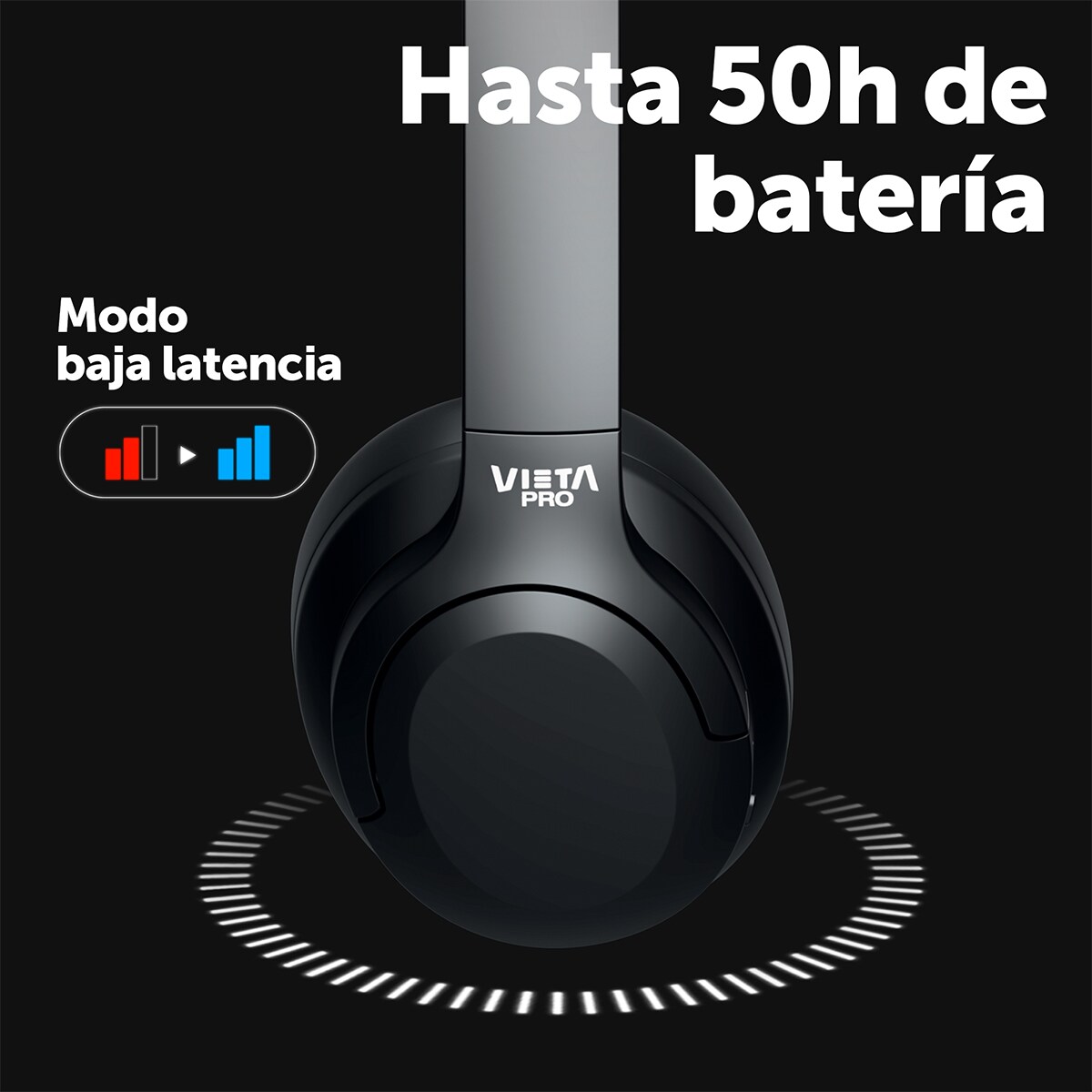 Auriculares de diadema Vieta Pro Flow negro Bluetooth · Vieta