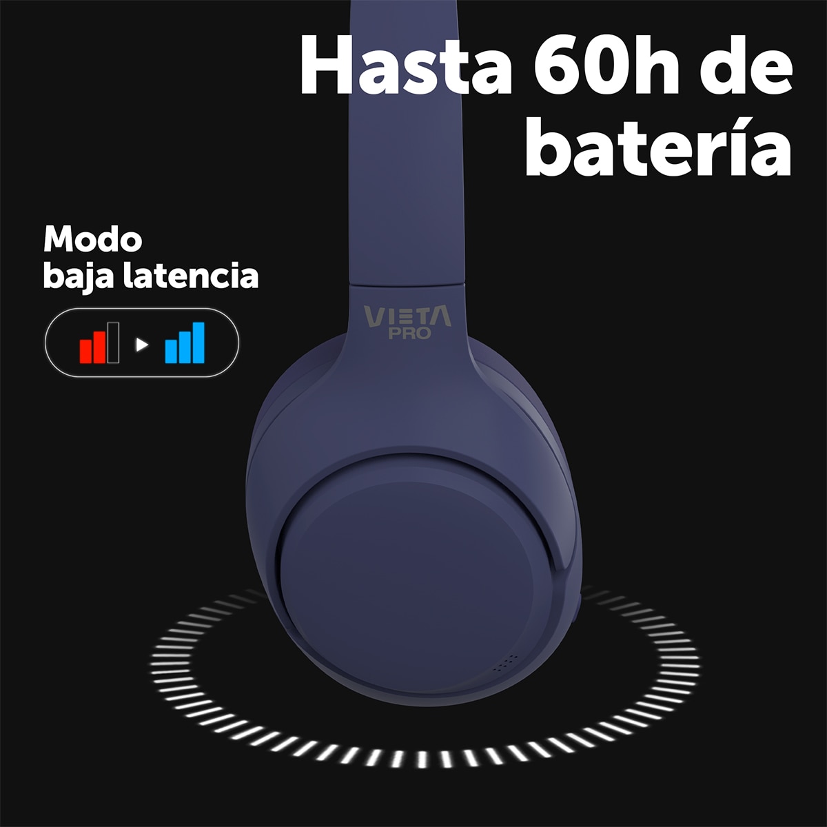 Auriculares de diadema Calm 2, Hi-Res analógico, cancelación de ruido, batería hasta 60 h - Azul Azul-7