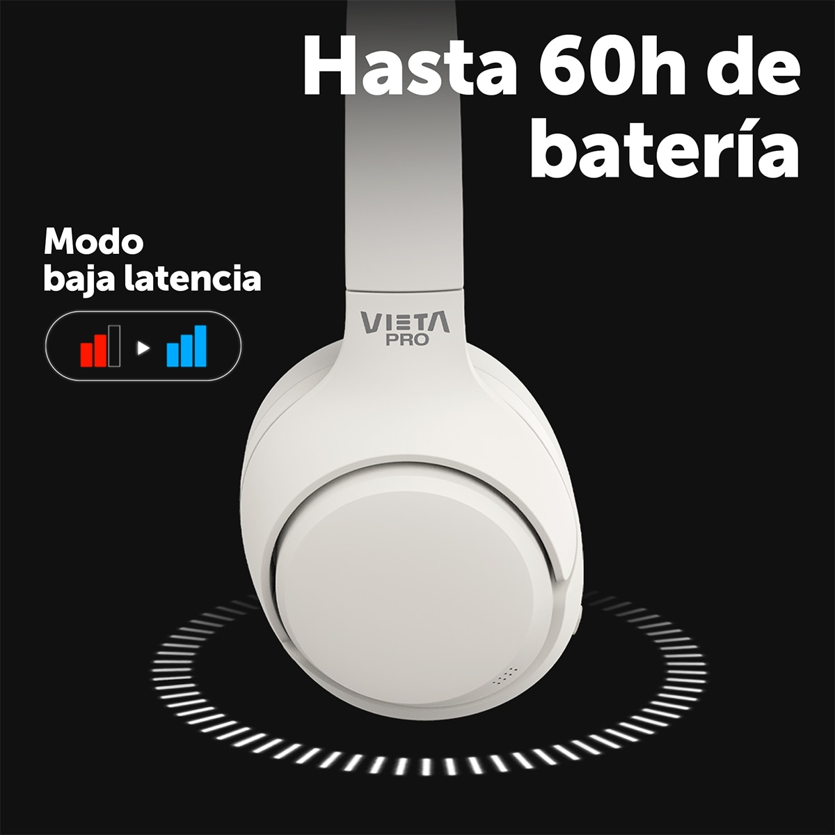 Auriculares de diadema Calm 2, Hi-Res analógico, cancelación de ruido, batería hasta 60 h - Blanco Blanco-8