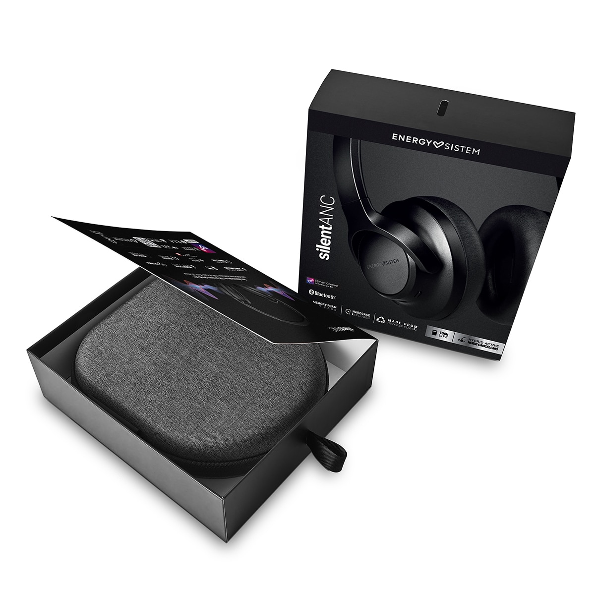 Auriculares de diadema Energy Sistem Silent, ANC, Bluetooth 5.4, Negros Negro-10