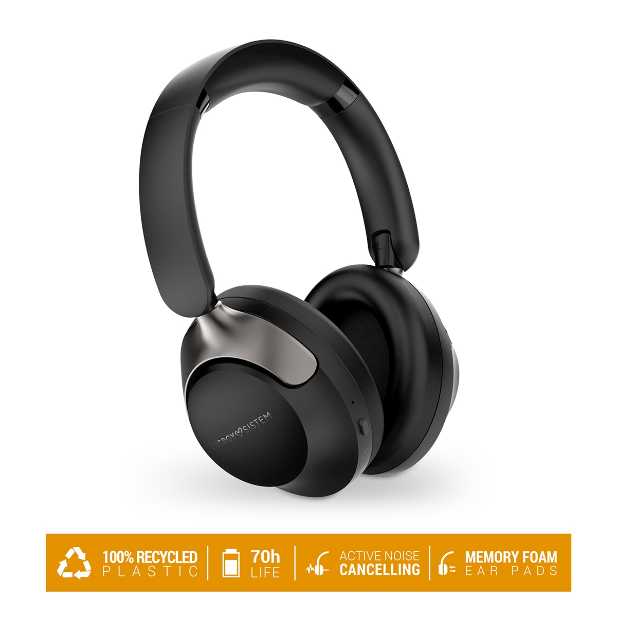 Auriculares de diadema Energy Sistem Nomadic, ANC, Bluetooth 5.4, negro Negro-2
