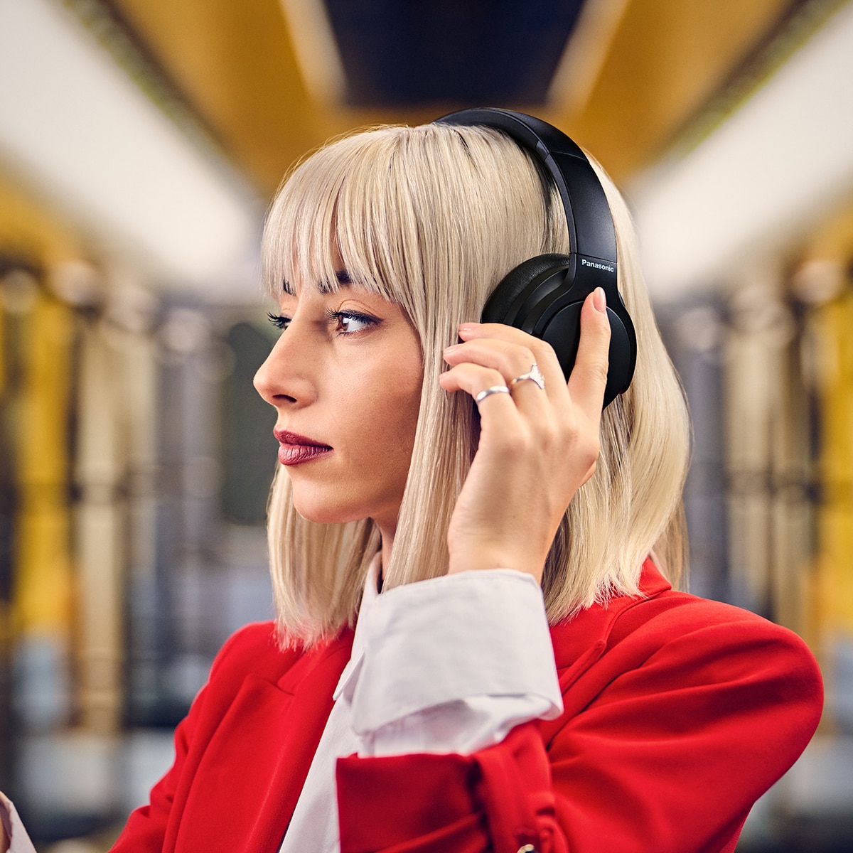 Auriculares de diadema Panasonic HX330B, inalámbricos, cancelación de ruido y 55 horas de batería Negro-11
