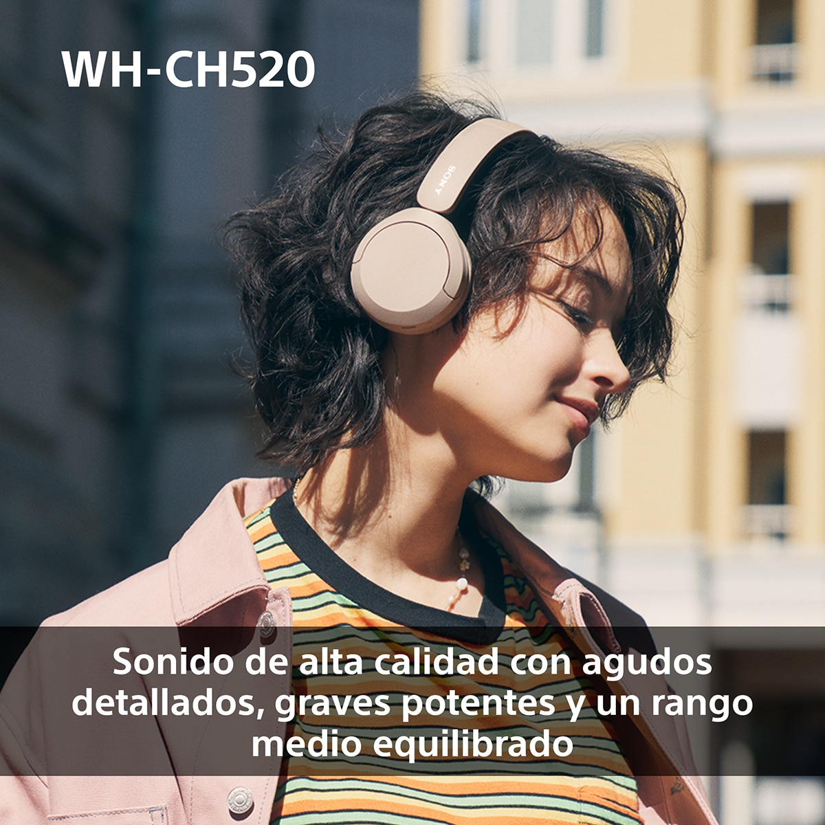 Sony WH-CH520 Auriculares inalámbricos de diadema, hasta 50h batería, ecualizador, iOS, Android y PC Amarillo-3