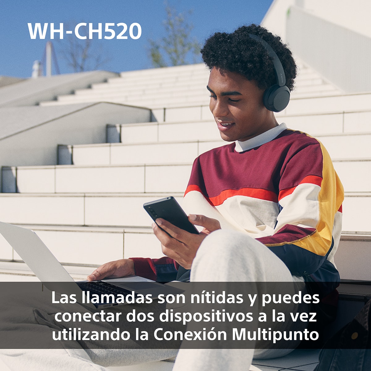 Sony WH-CH520 Auriculares inalámbricos de diadema, hasta 50h batería, ecualizador, iOS, Android y PC Amarillo-6