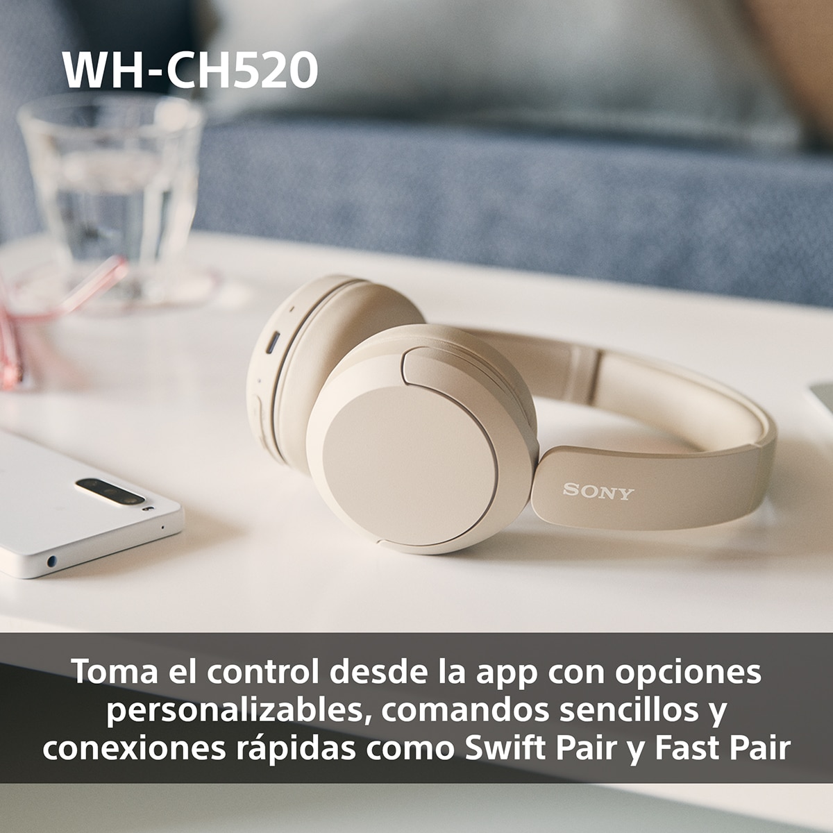 Sony WH-CH520 Auriculares inalámbricos de diadema, hasta 50h batería, ecualizador, iOS, Android y PC Amarillo-7