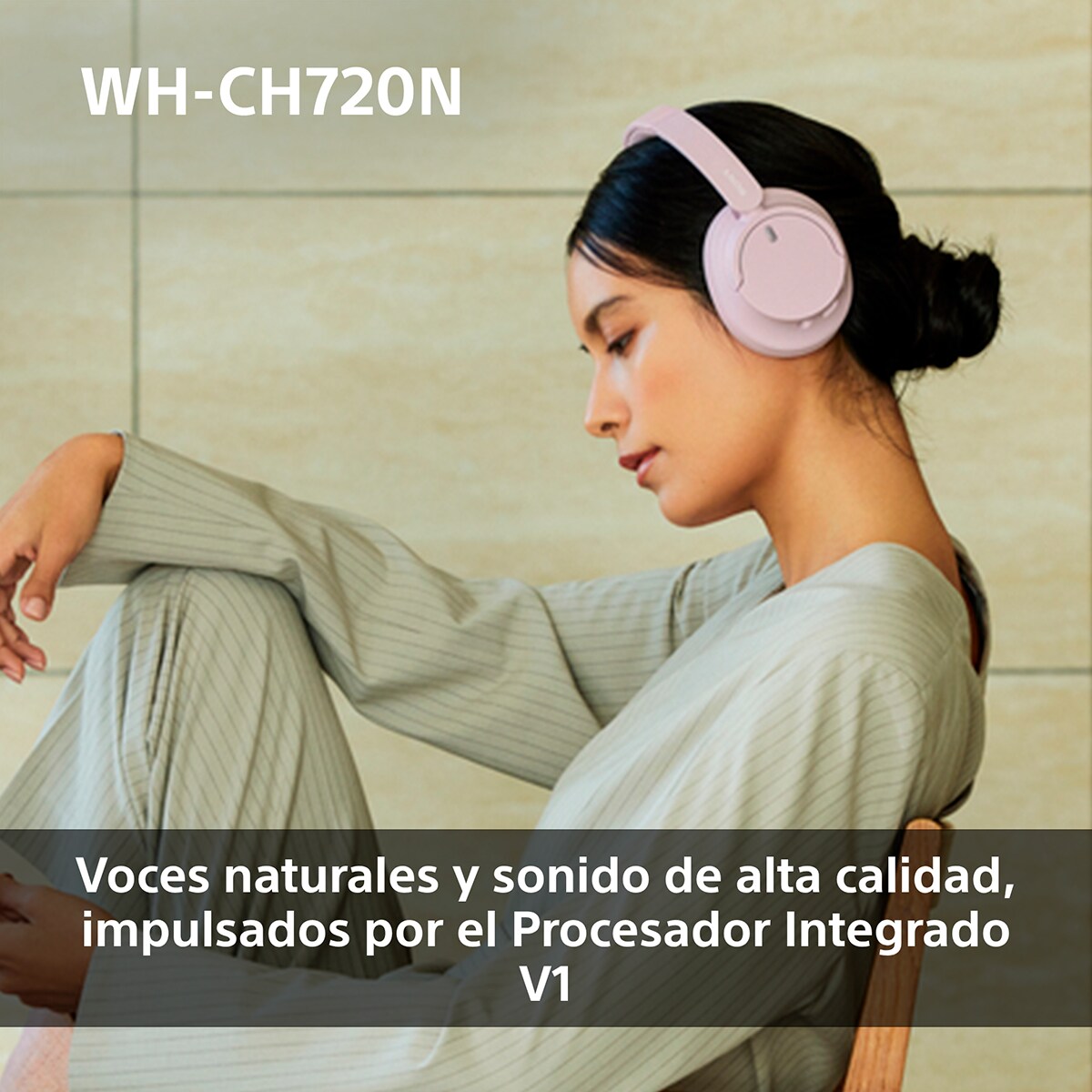 Sony WH CH720N Auriculares de diadema inalámbricos, Cancelación de ruido, hasta 50h. de batería, iOS, Android y PC Rosa-4