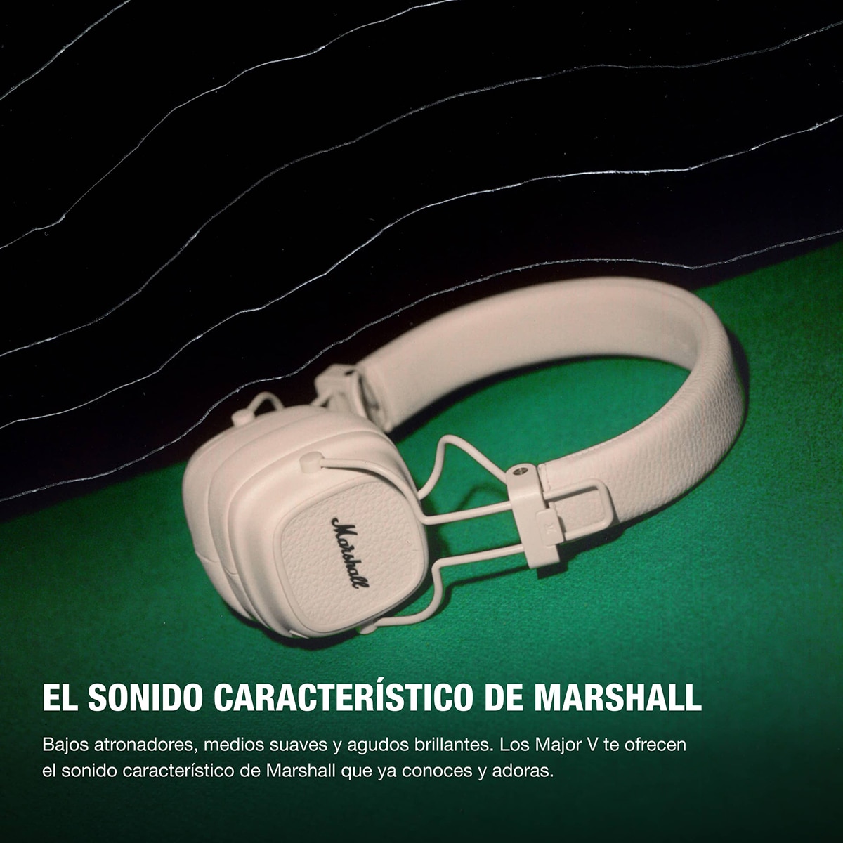 Auriculares de diadema Marshall Major V Bluetooth - Crema Crema-2