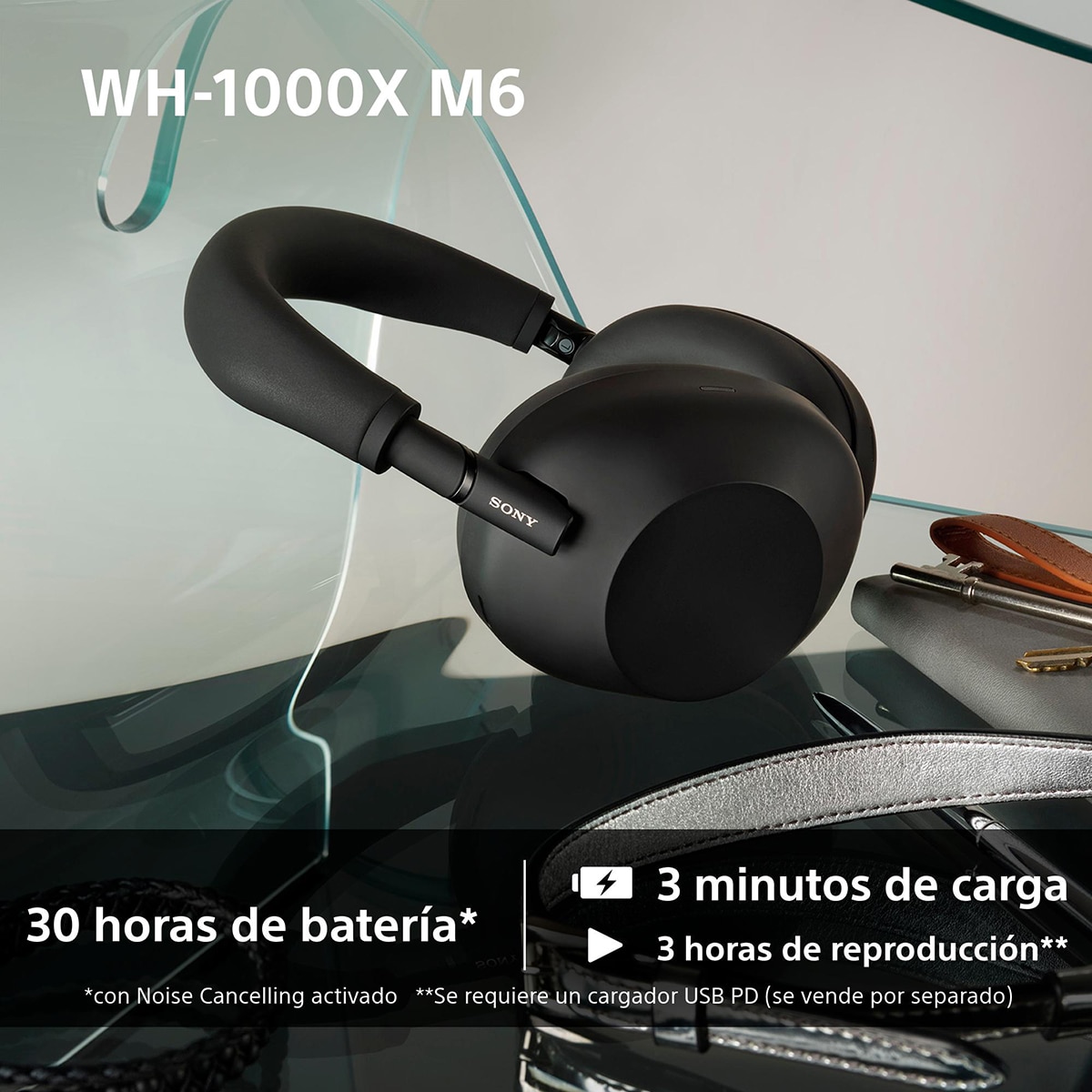 Sony WH-1000XM6 Bluetooth Auriculares de diadema, Cancelación de ruido, 30 horas de batería, plegable, para iOS, Android y PC Azul Medianoche Azul Medianoche-8