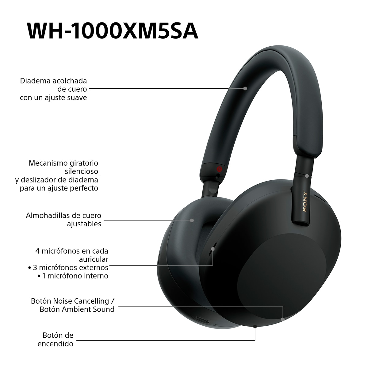 【美品】 SONY WH-1000XM5 ブラック Sony WH-1000XM5 Bluetooth Auriculares de diadema Cancelación de