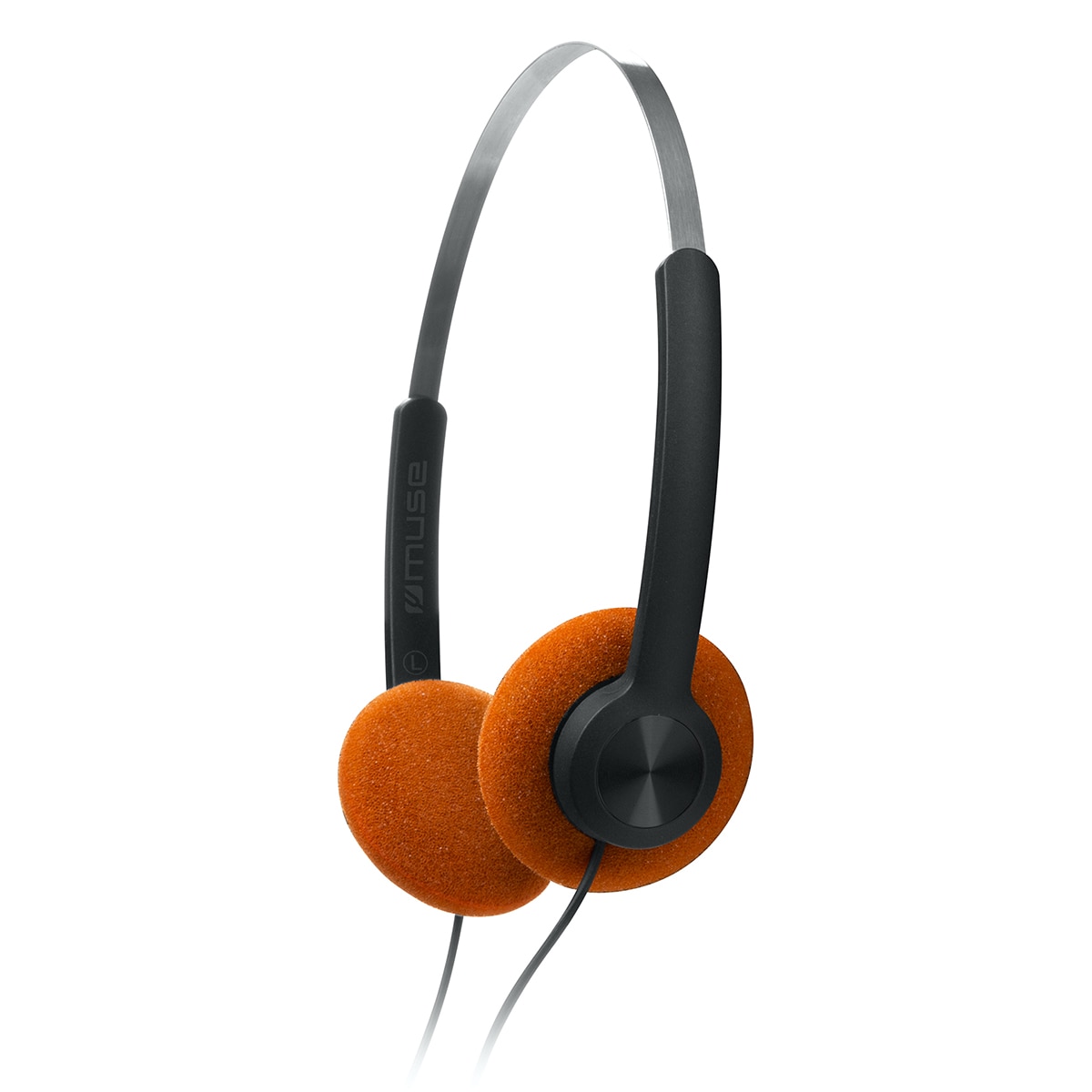 Auriculares de diadema Muse M-206 CF, diseño retro Negro / Naranja-1