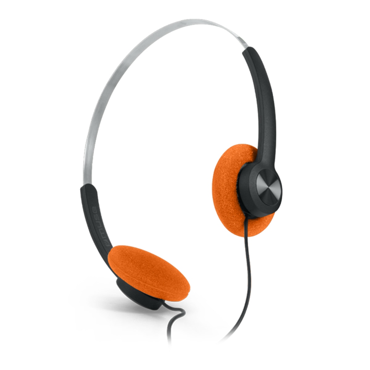 Auriculares de diadema Muse M-206 CF, diseño retro Negro / Naranja-3
