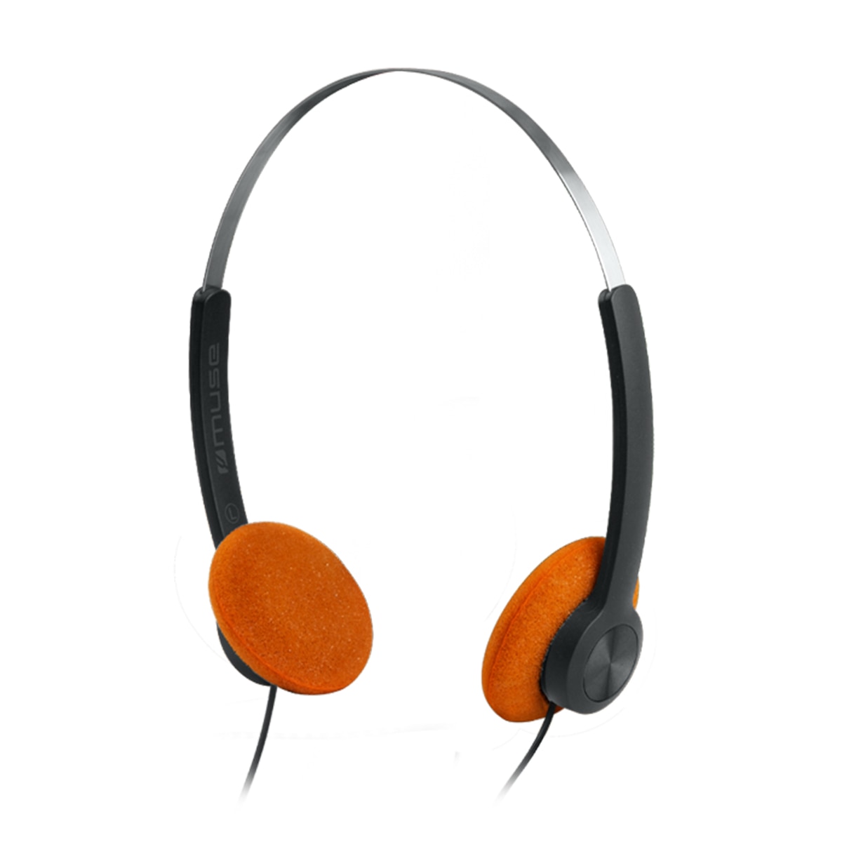 Auriculares de diadema Muse M-206 CF, diseño retro Negro / Naranja-4