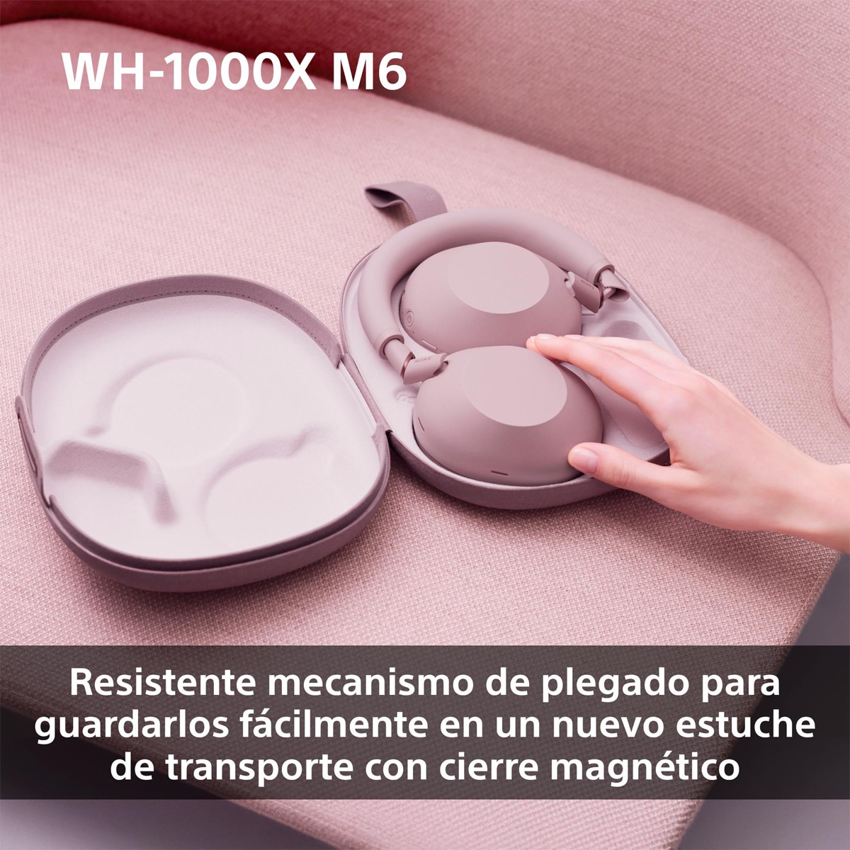 Sony WH-1000XM6 Bluetooth Auriculares de diadema, Cancelación de ruido, 30 horas de batería, plegable, para iOS, Android y PC Rosa Rosa-7