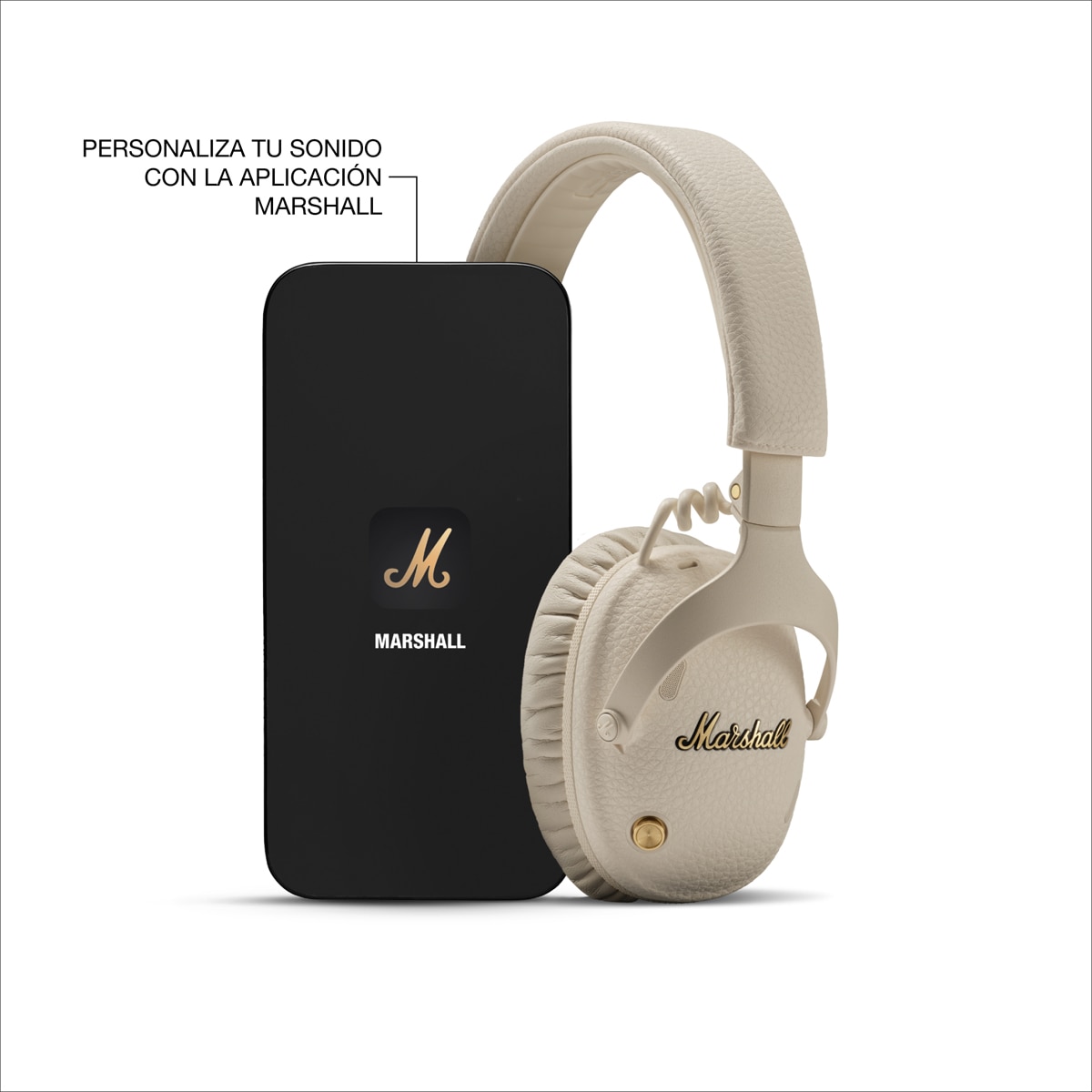 Auriculares de diadema Marshall Monitor III A.N.C Cream, Bluetooth Crema-7