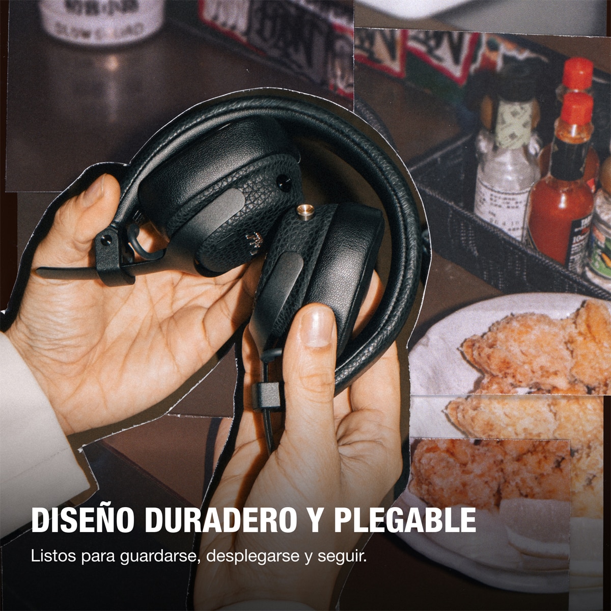 Auricular de Diadema Marshall Milton A.N.C. con cancelación activa de ruido - Negro Negro-4