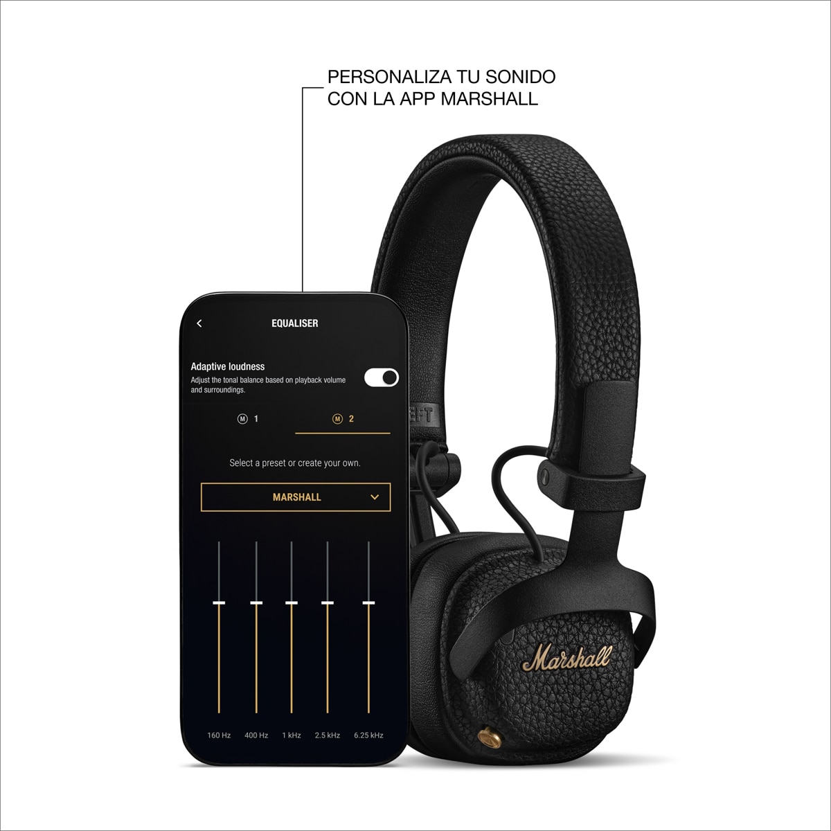 Auricular de Diadema Marshall Milton A.N.C. con cancelación activa de ruido - Negro Negro-9