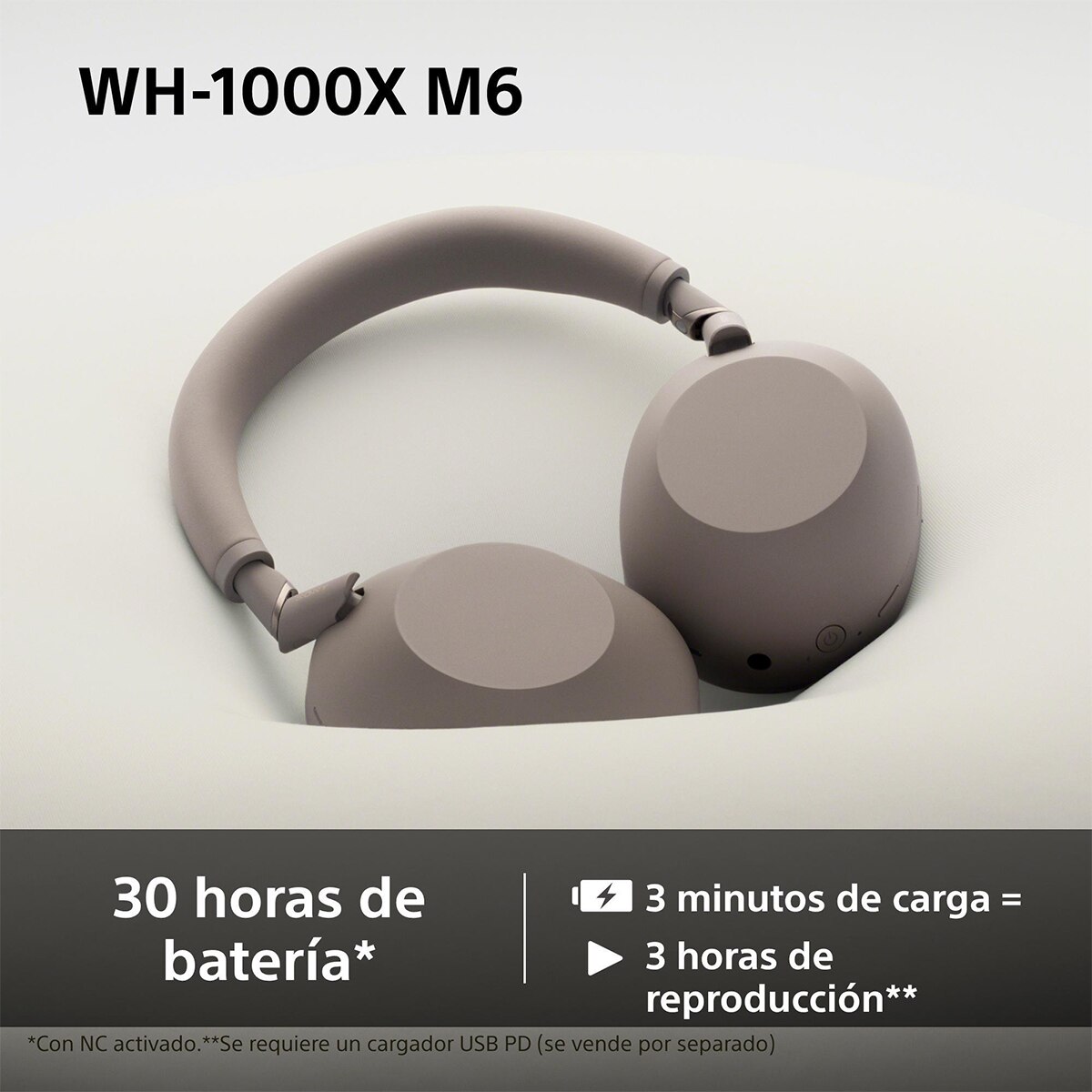 Sony WH-1000XM6 Bluetooth Auriculares de diadema, Cancelación de ruido, 30 horas de batería, plegable, para iOS, Android y PC - Marrón Desierto Marrón Desierto-9