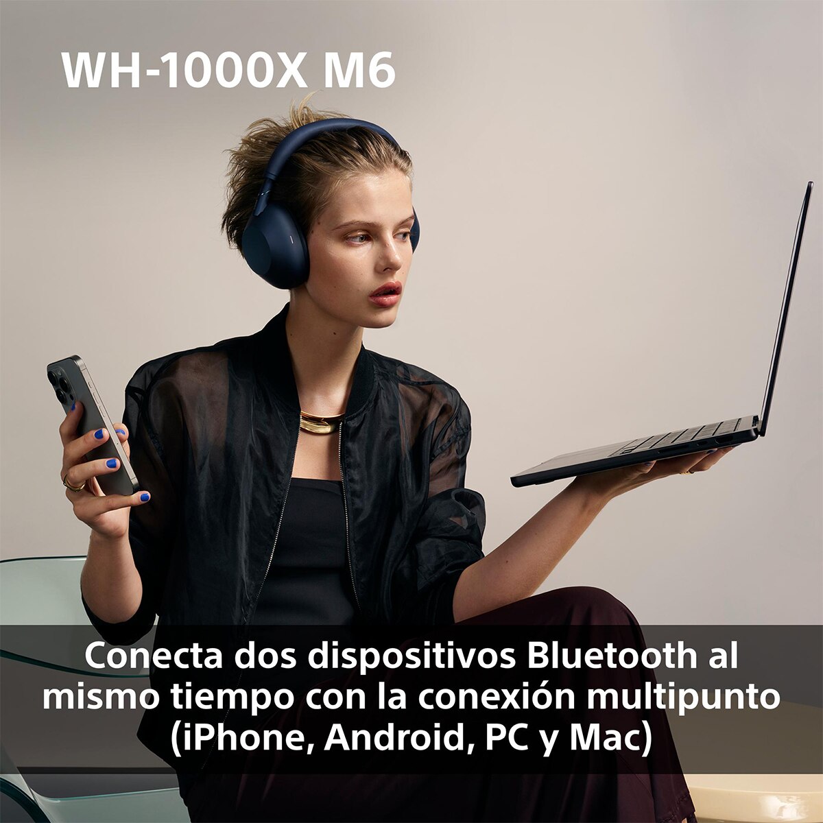 Sony WH-1000XM6 Bluetooth Auriculares de diadema, Cancelación de ruido, 30 horas de batería, plegable, para iOS, Android y PC - Marrón Desierto Marrón Desierto-12