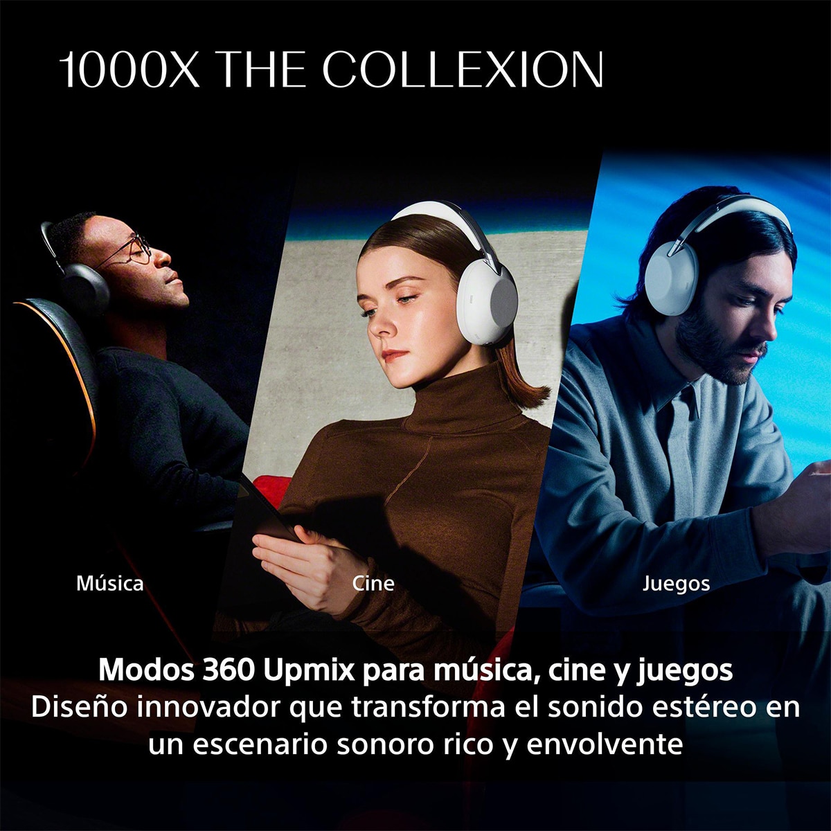 SONY 1000X THE COLLEXION Auriculares de lujo inalámbricos Noise Cancelling, Hi-Res calidad estudio, 360 Spatial Audio, estuche resistente - Negro Negro-5