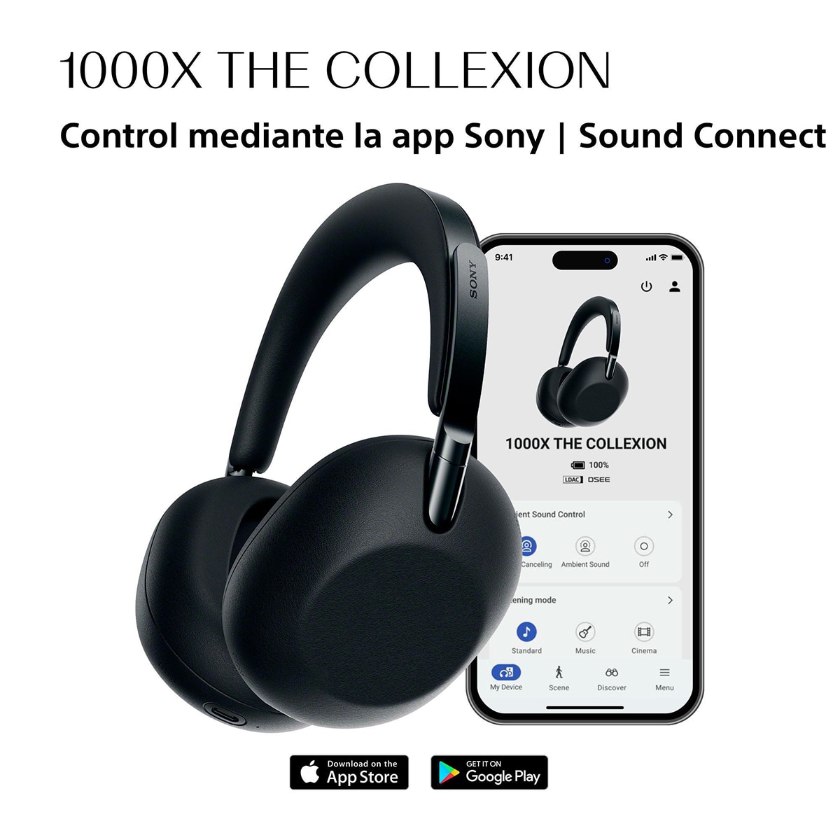 SONY 1000X THE COLLEXION Auriculares de lujo inalámbricos Noise Cancelling, Hi-Res calidad estudio, 360 Spatial Audio, estuche resistente - Negro Negro-11