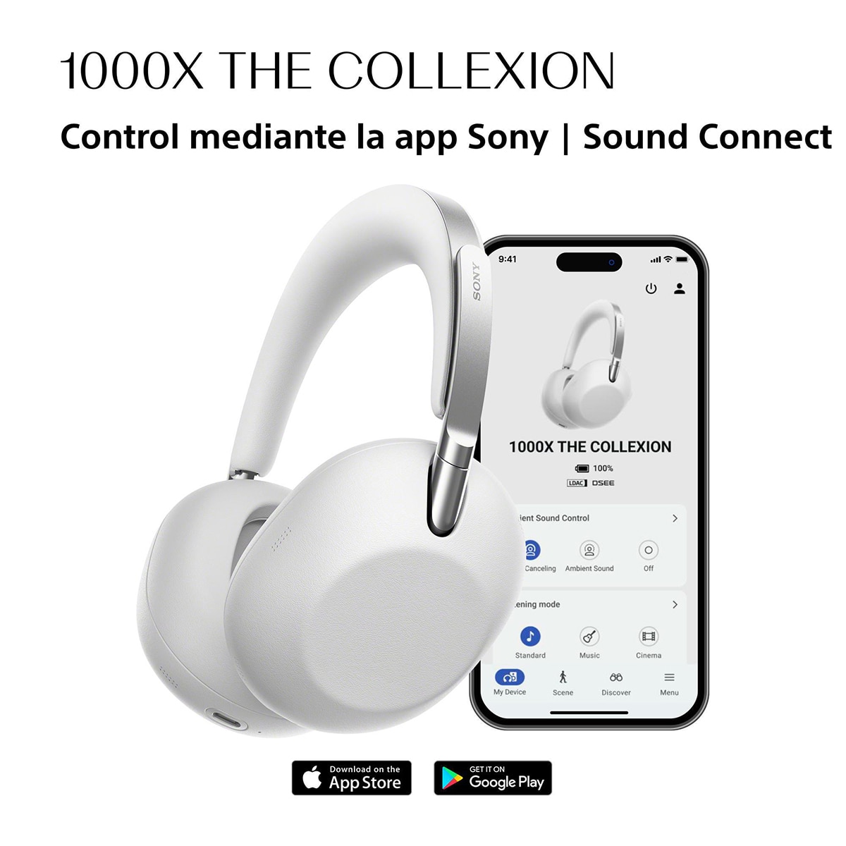 SONY 1000X THE COLLEXION Auriculares de lujo inalámbricos Noise Cancelling, Hi-Res calidad estudio, 360 Spatial Audio, estuche resistente - Blanco / Plata Blanco / Plata-11