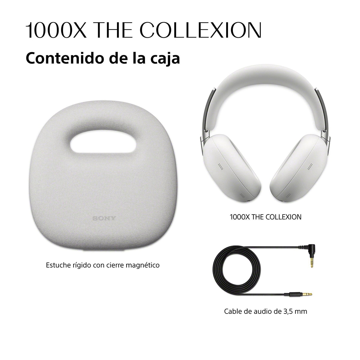 SONY 1000X THE COLLEXION Auriculares de lujo inalámbricos Noise Cancelling, Hi-Res calidad estudio, 360 Spatial Audio, estuche resistente - Blanco / Plata Blanco / Plata-13