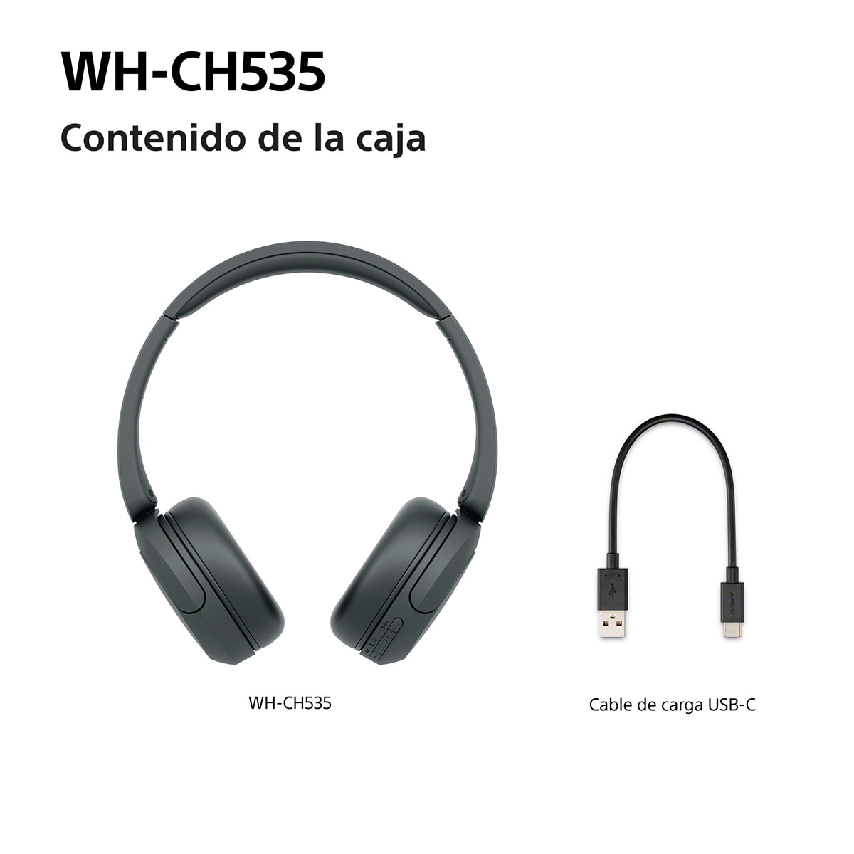 Sony WH-CH535 Auriculares de diadema inalámbricos, hasta 55h batería, Bluetooth - Negro Negro-10