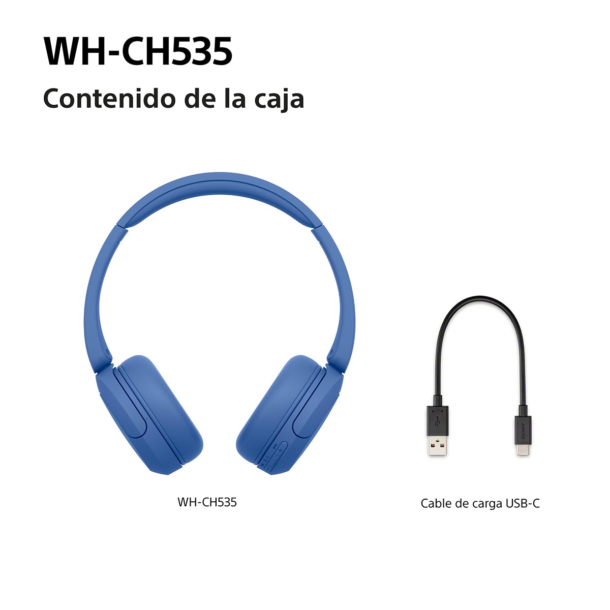 Sony WH-CH535 Auriculares de diadema inalámbricos, hasta 55h batería, Bluetooth - Cobalto Cobalto-10